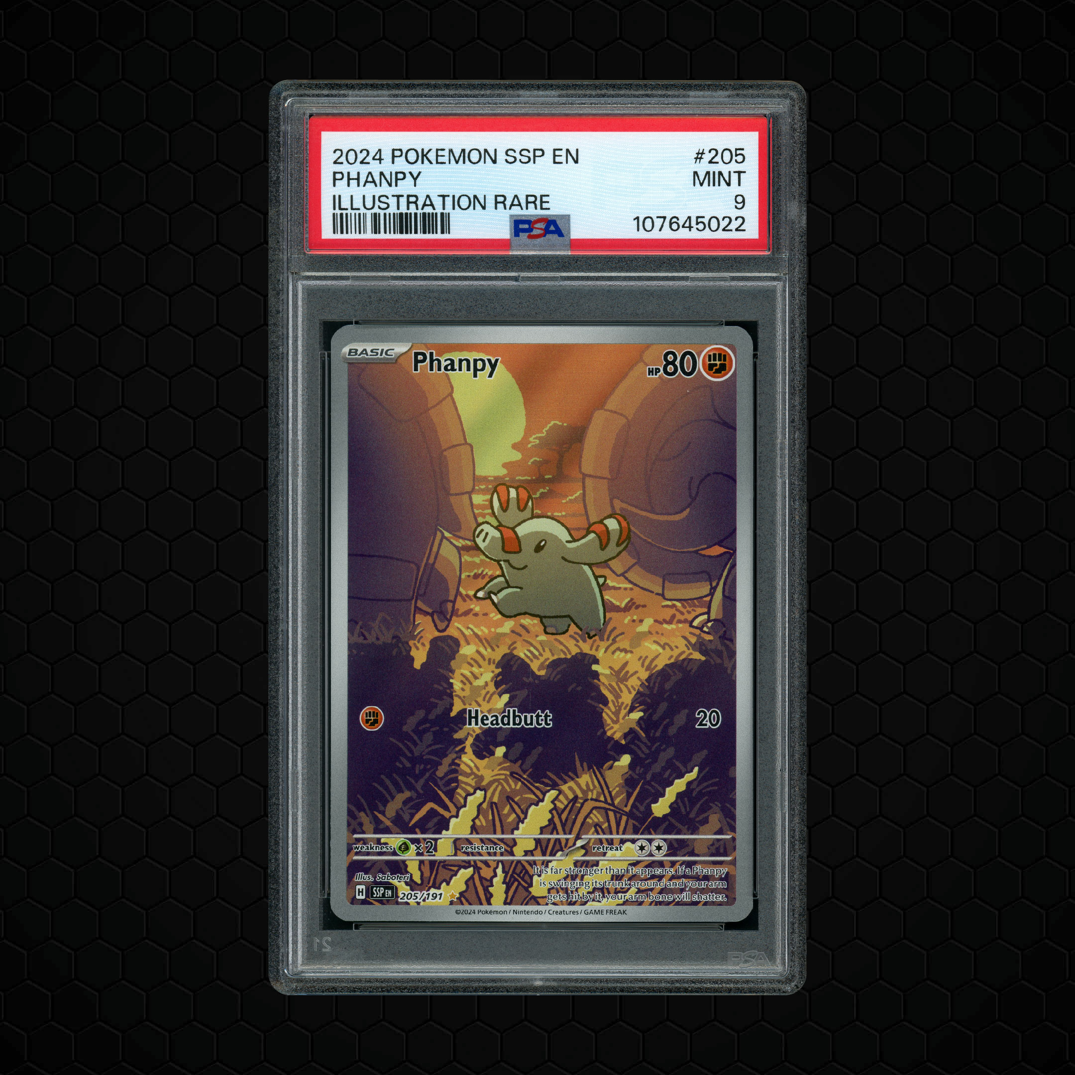 2024 Surging Sparks Phanpy #205 PSA 9