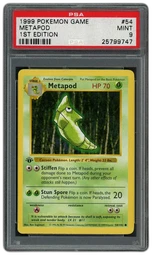 1999 Game 1st Edition Metapod #54 PSA 9 on Beezie.