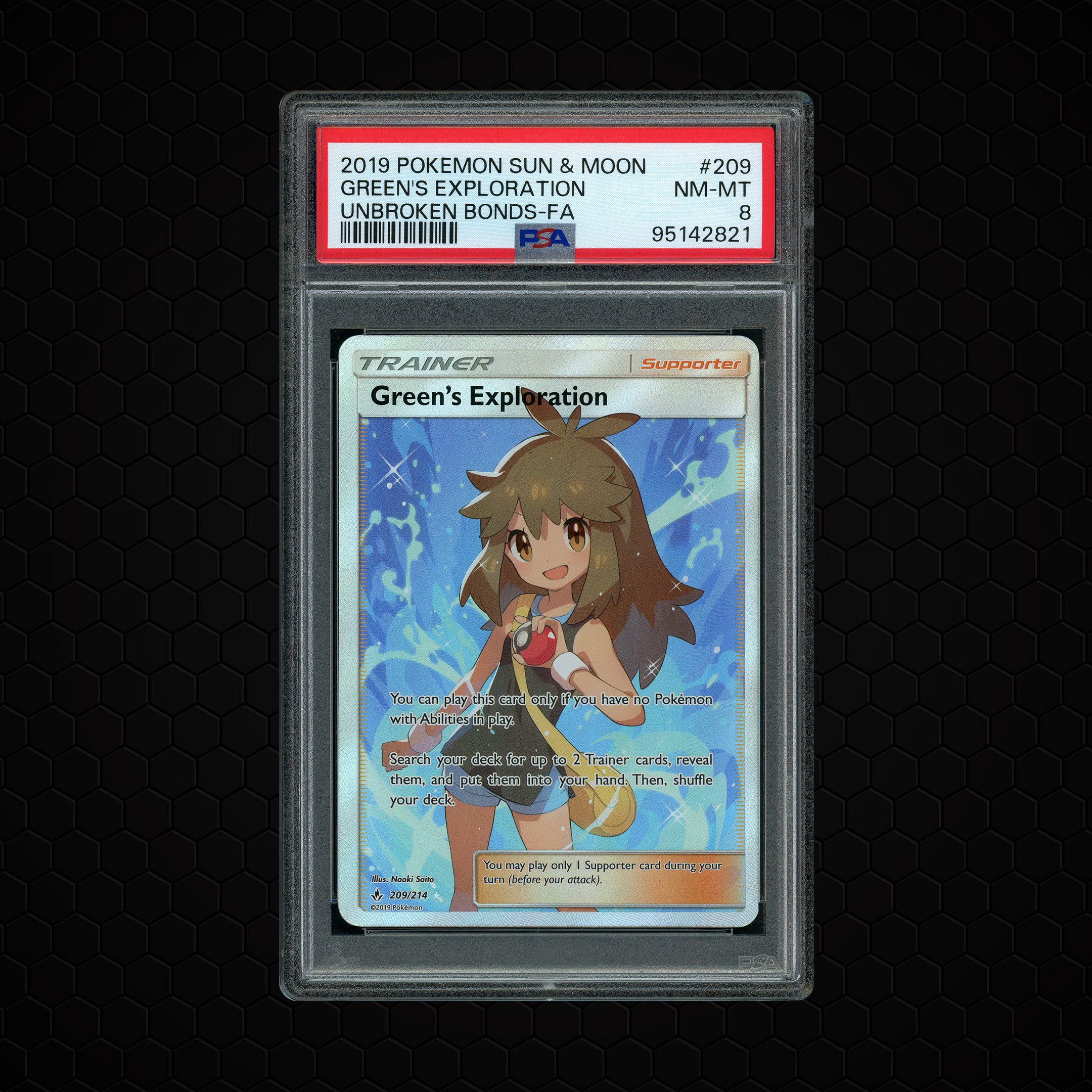 2019 Unbroken Bonds Green's Exploration #209 PSA 8