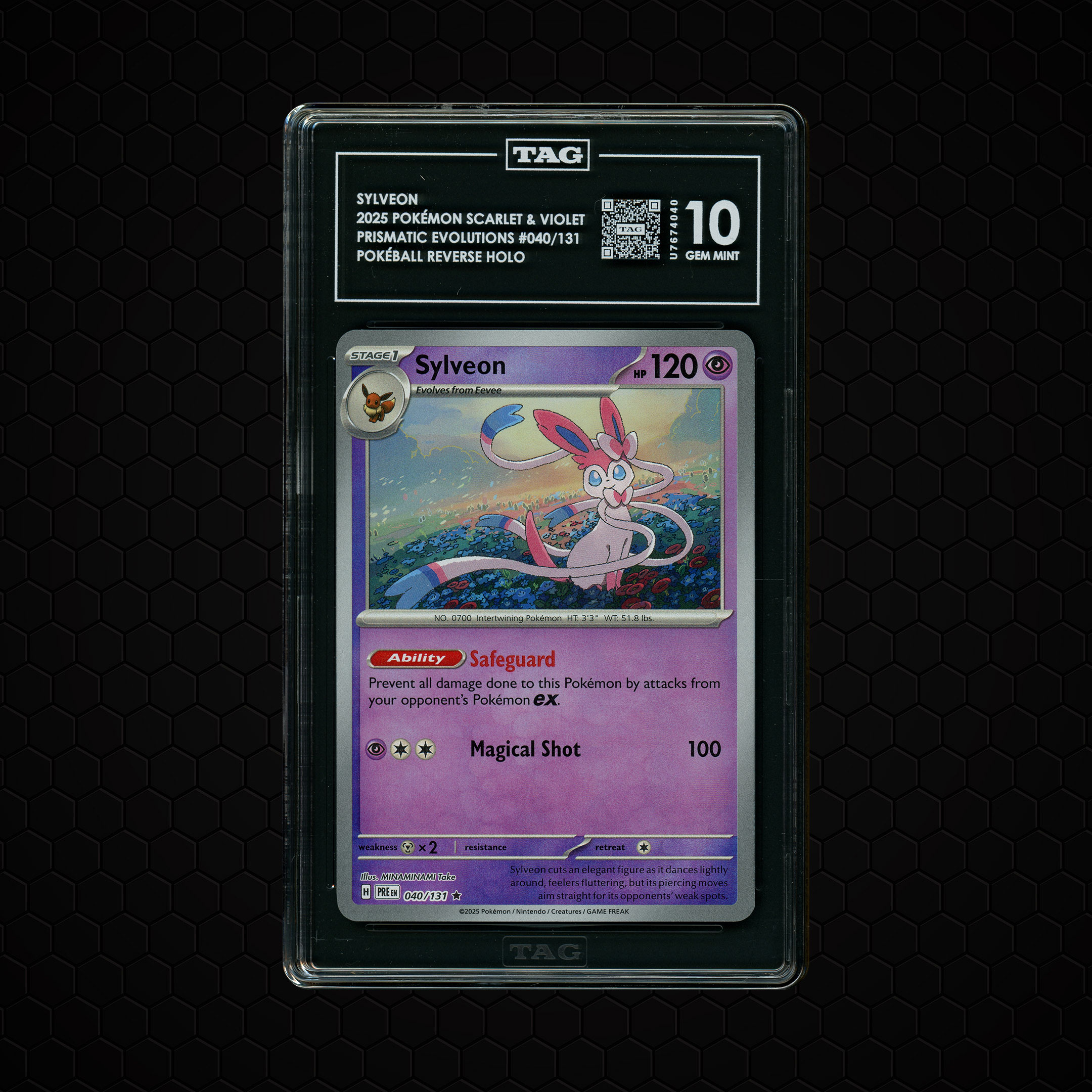 2025 Prismatic Evolutions Sylveon #40 TAG 10