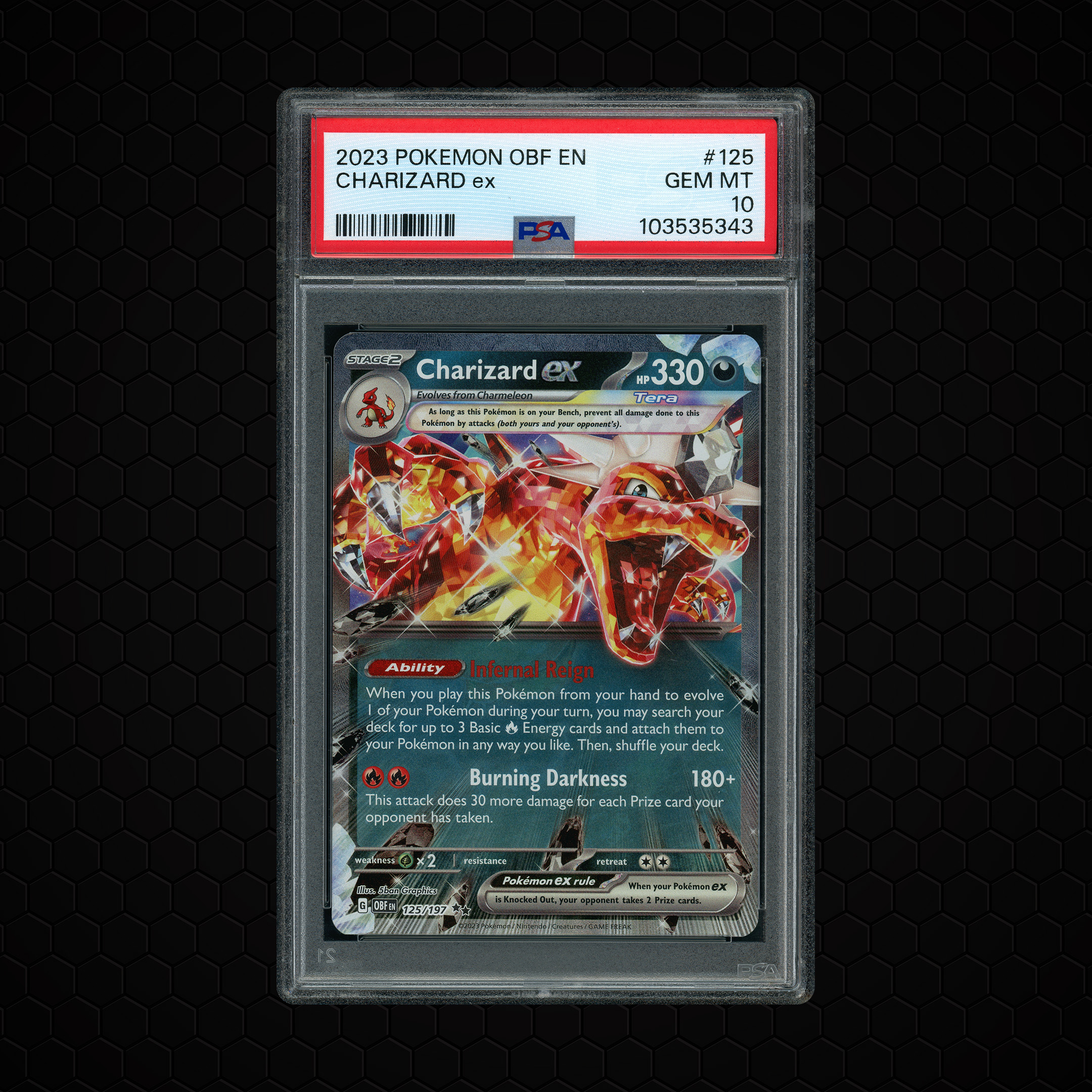 2023 Obsidian Flames Charizard EX #125 PSA 10