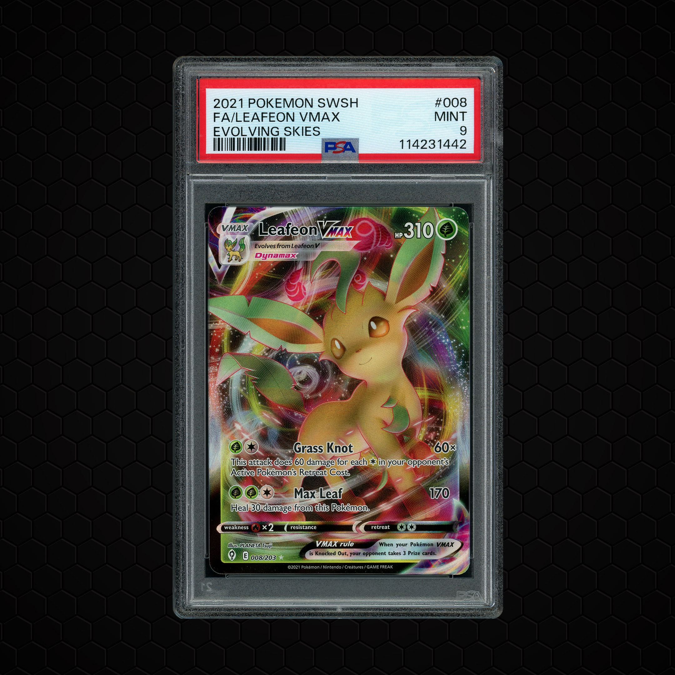 2021 Evolving Skies Leafeon VMAX #8 PSA 9