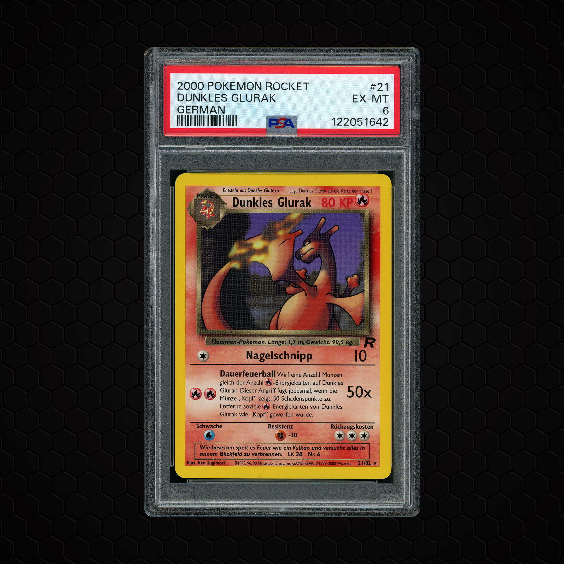 2000 German Rocket Dunkles Glurak #21 PSA 6