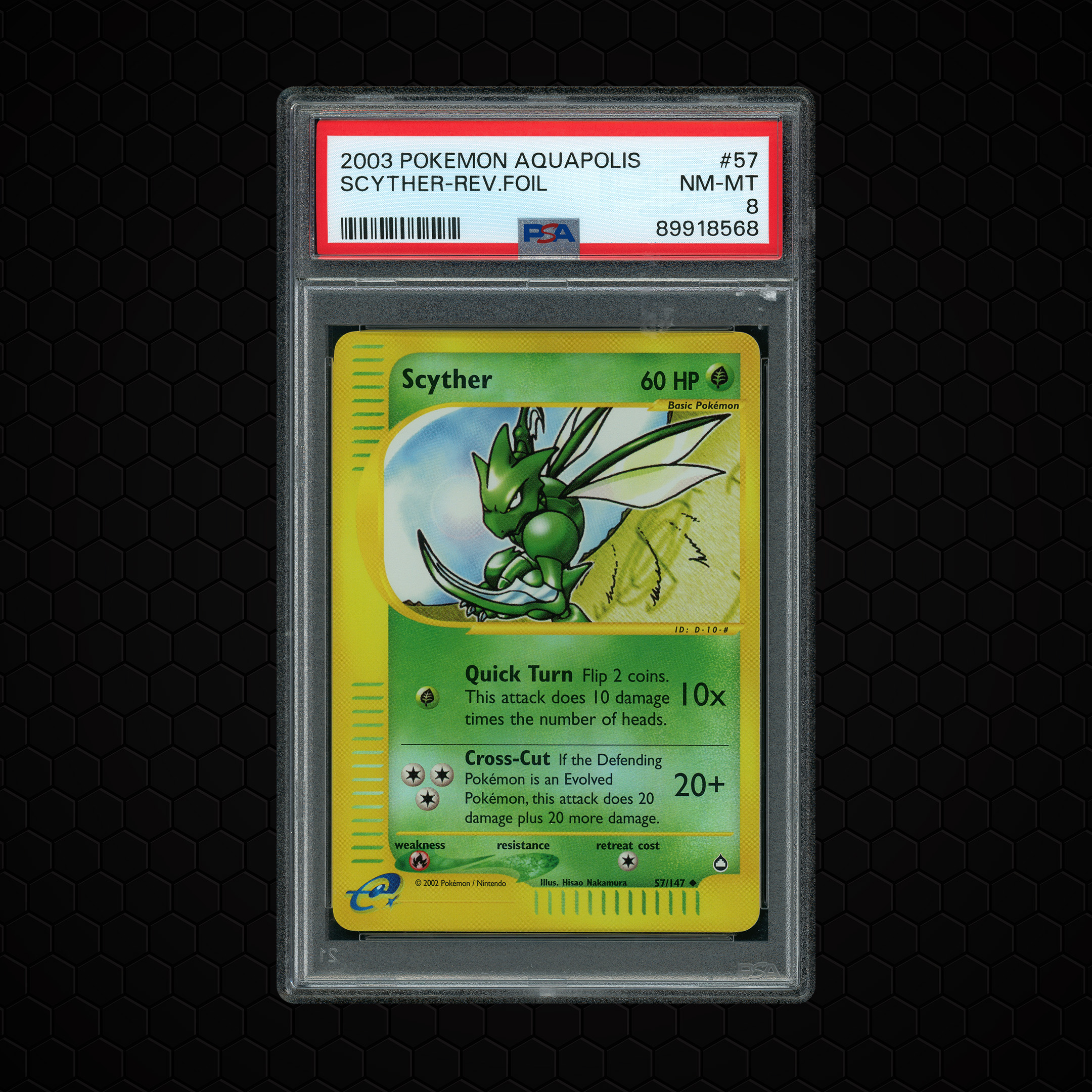 2003 Aquapolis Scyther #57 PSA 8