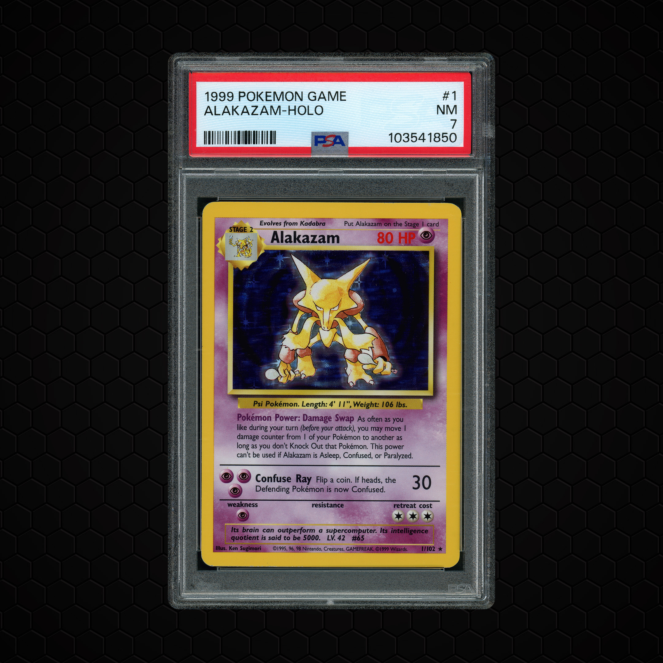 1999 Game Alakazam #1 PSA 7