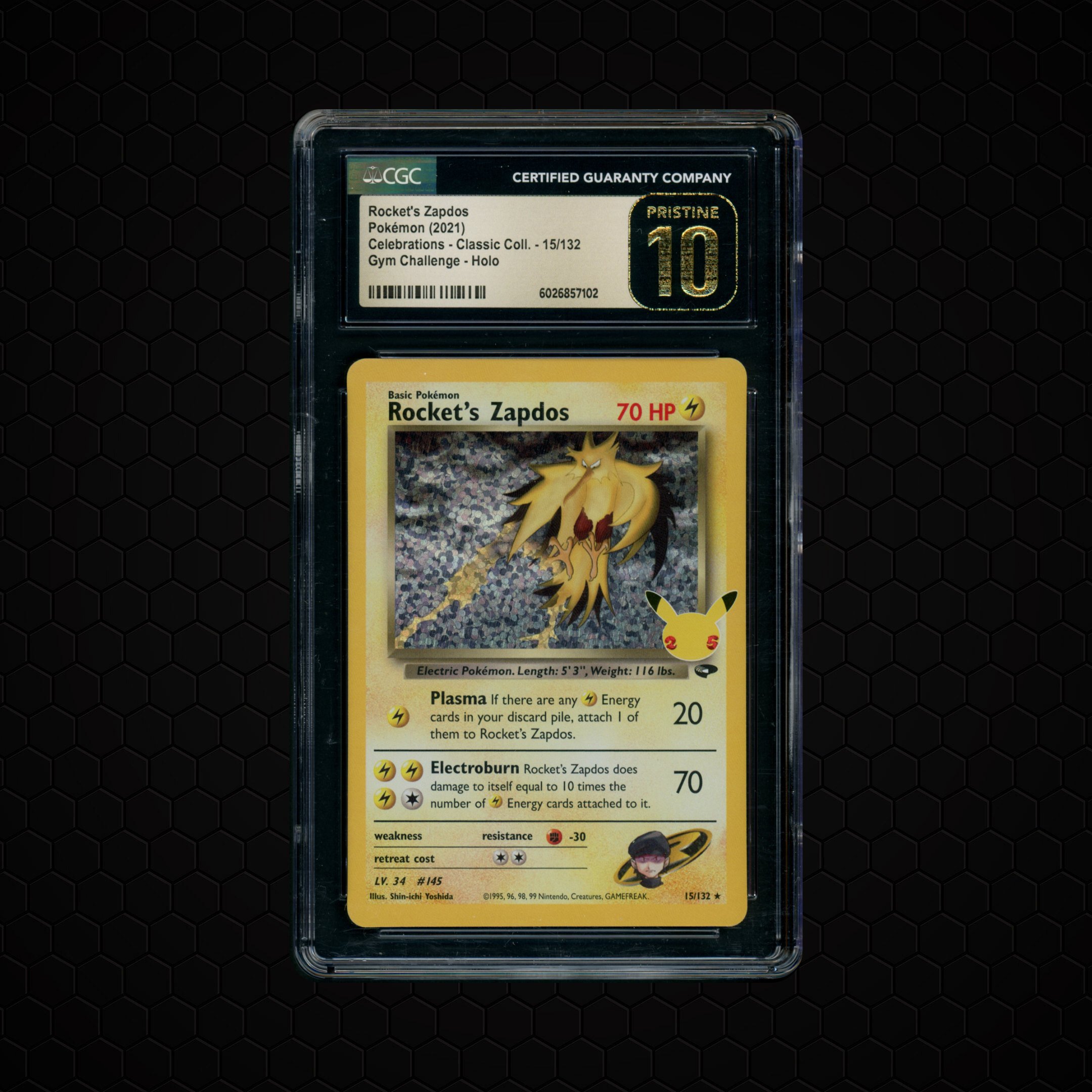 2021 Celebrations: Classic Collection Rocket's Zapdos #15 CGC 10