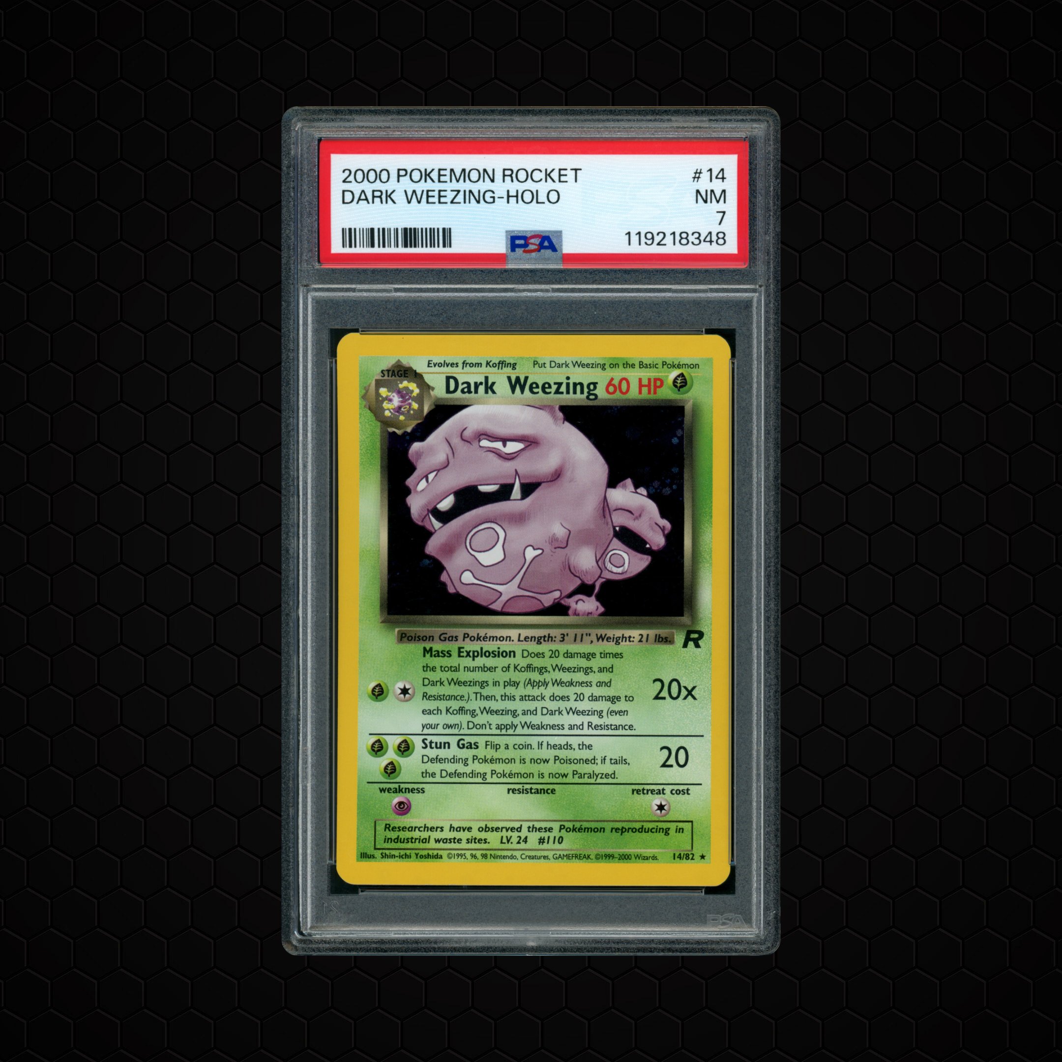 2000 Rocket Dark Weezing #14 PSA 7