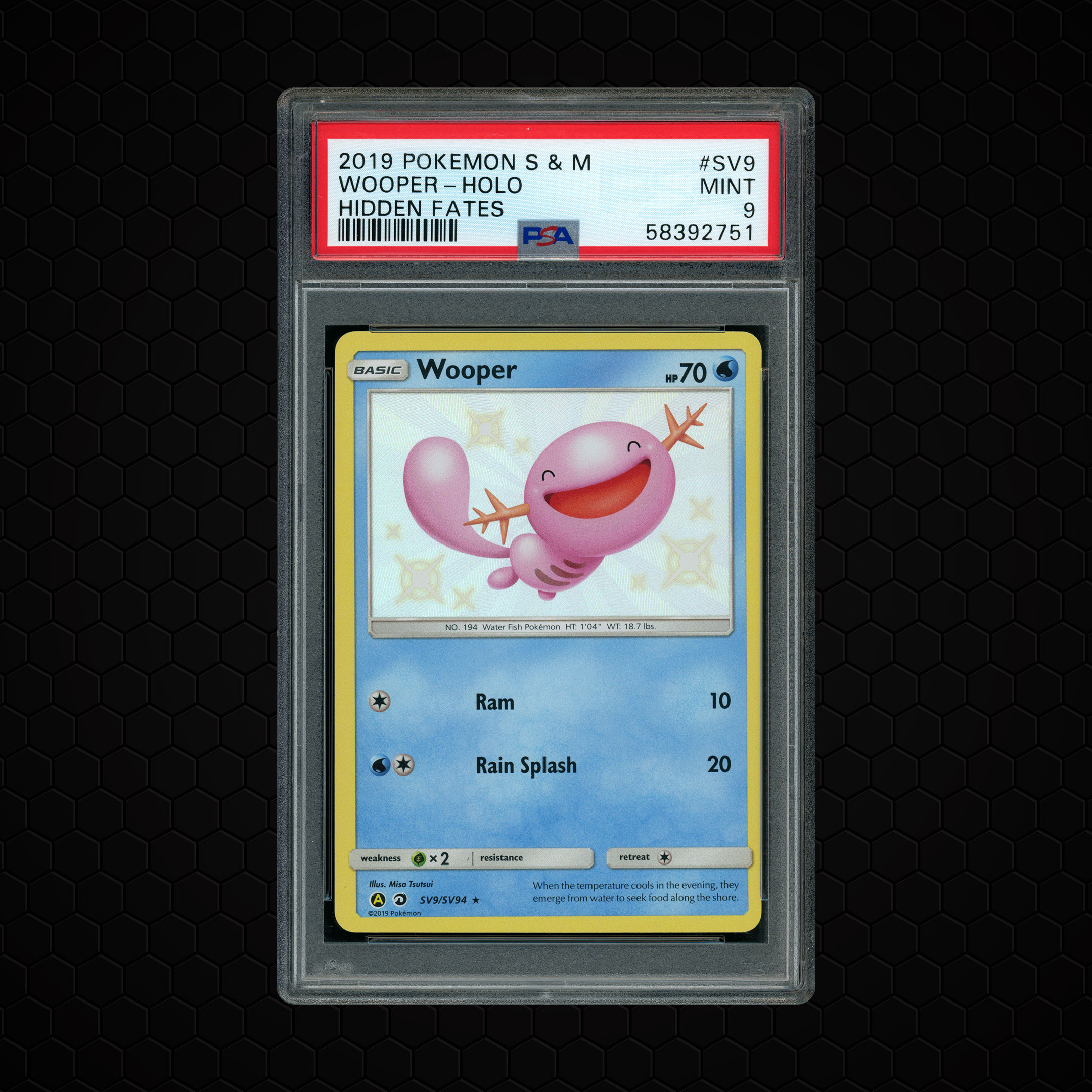 2019 Hidden Fates Wooper #SV9 PSA 9
