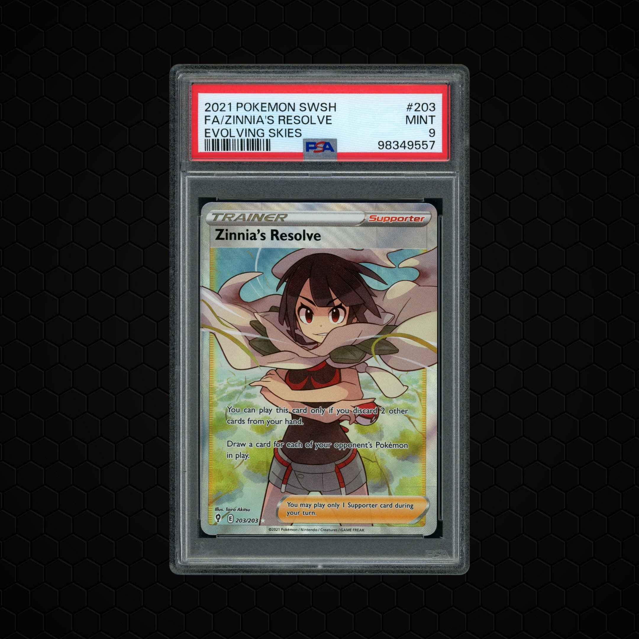 2021 Evolving Skies Zinnia's Resolve #203 PSA 9
