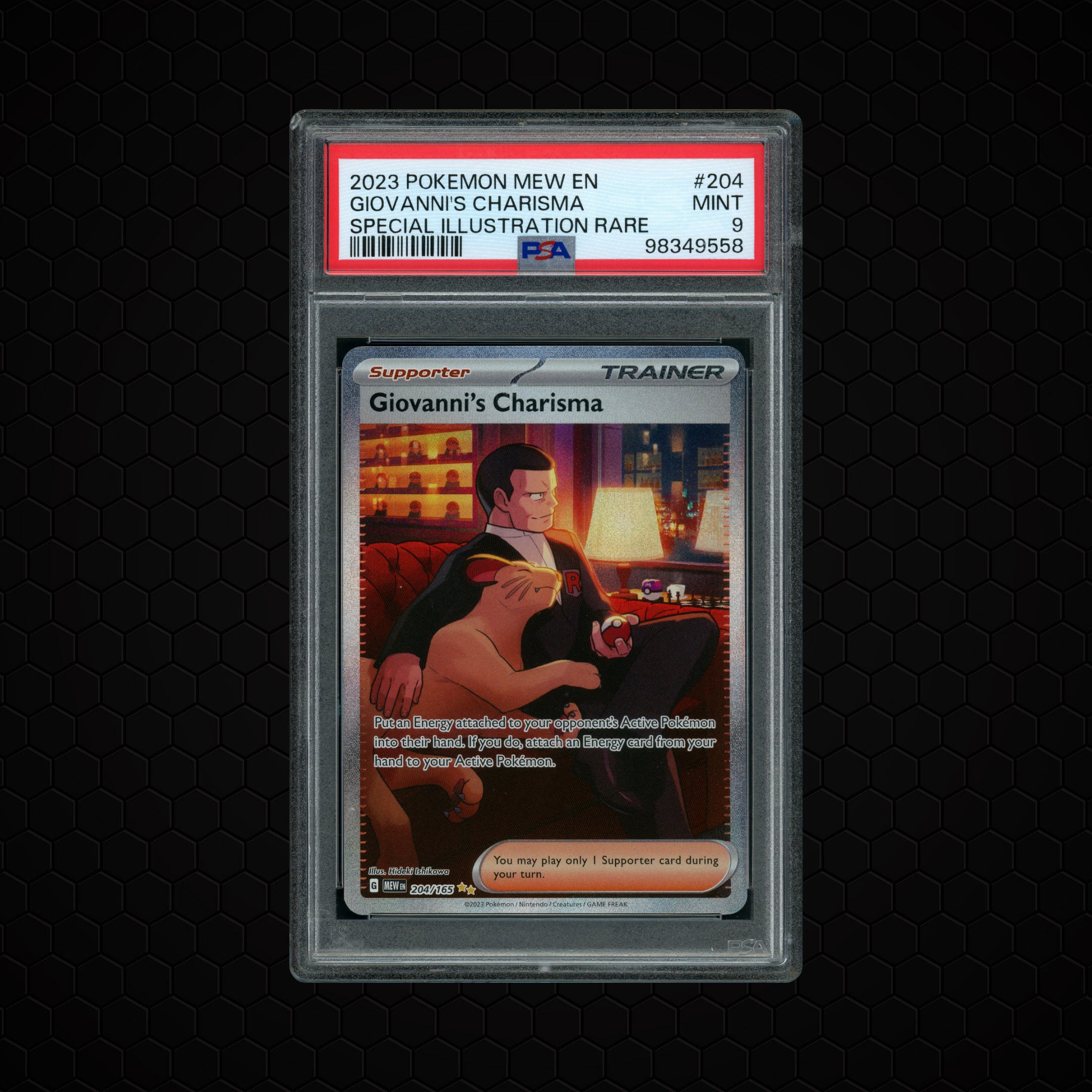 2023 Pokemon 151 Giovanni's Charisma #204 PSA 9