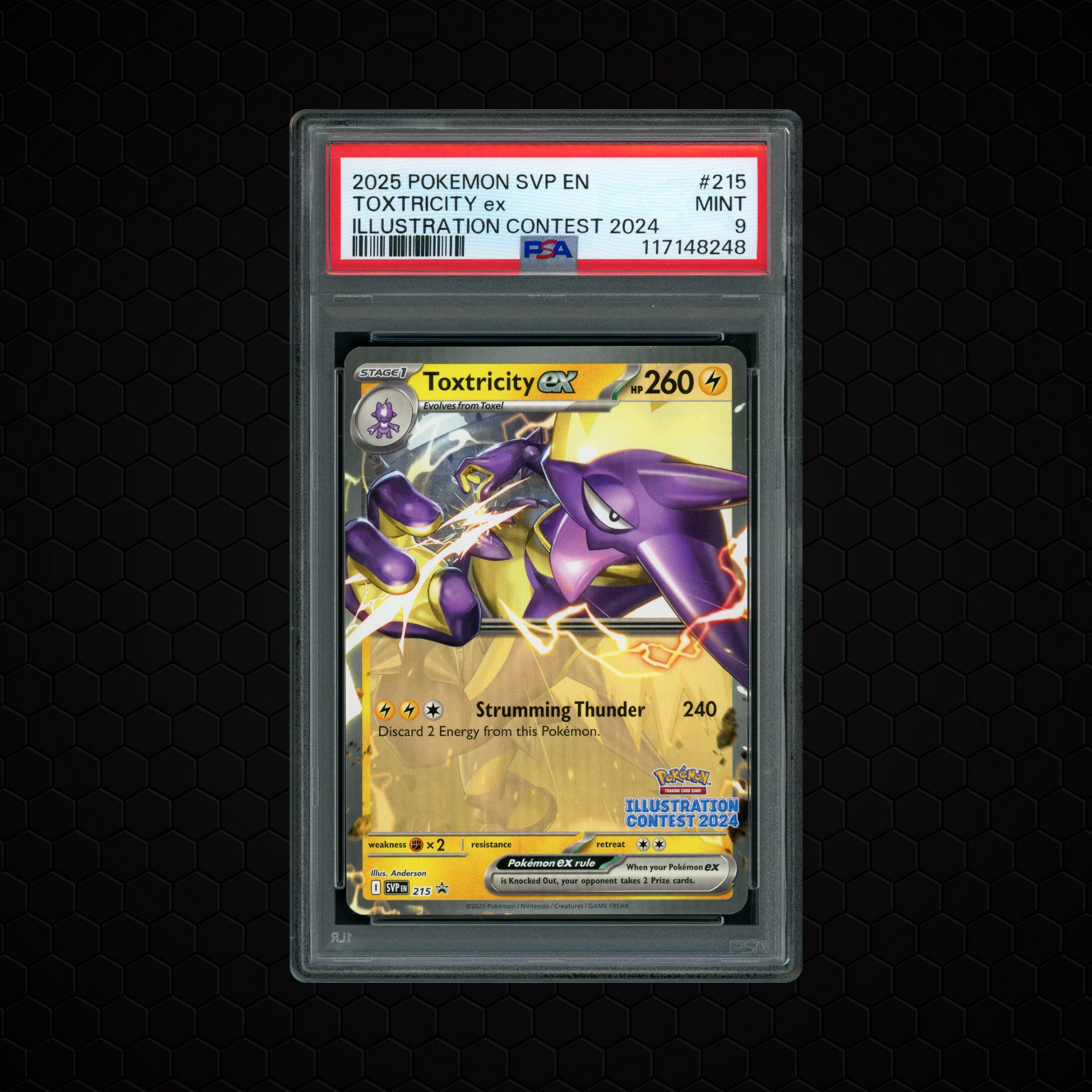 2025 Black Star Promo Toxtricity EX #215 PSA 9
