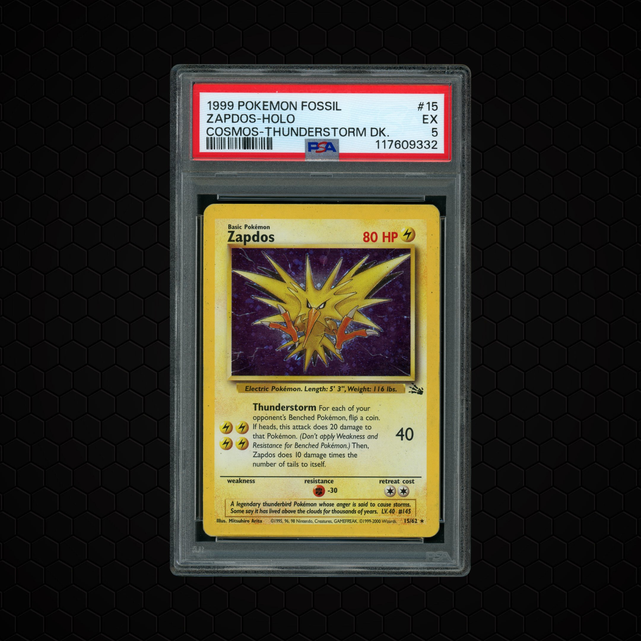 1999 Fossil Zapdos #15 PSA 5