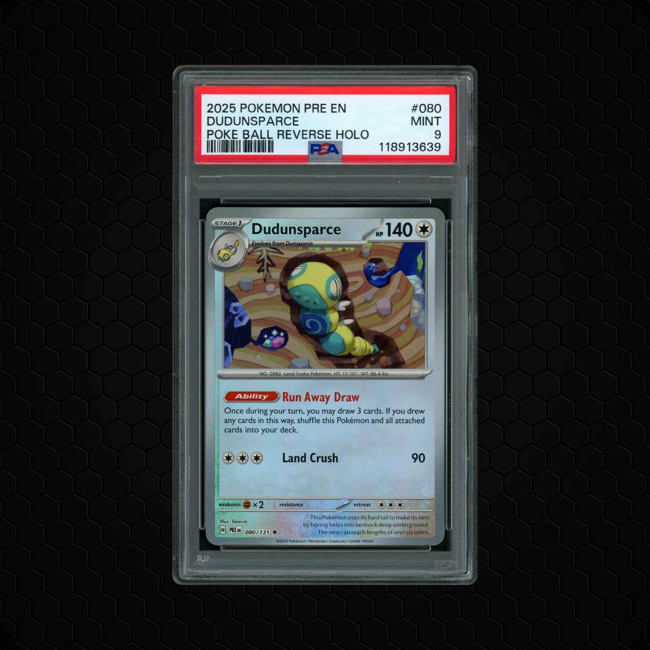 2025 Prismatic Evolutions Dudunsparce #80 PSA 9