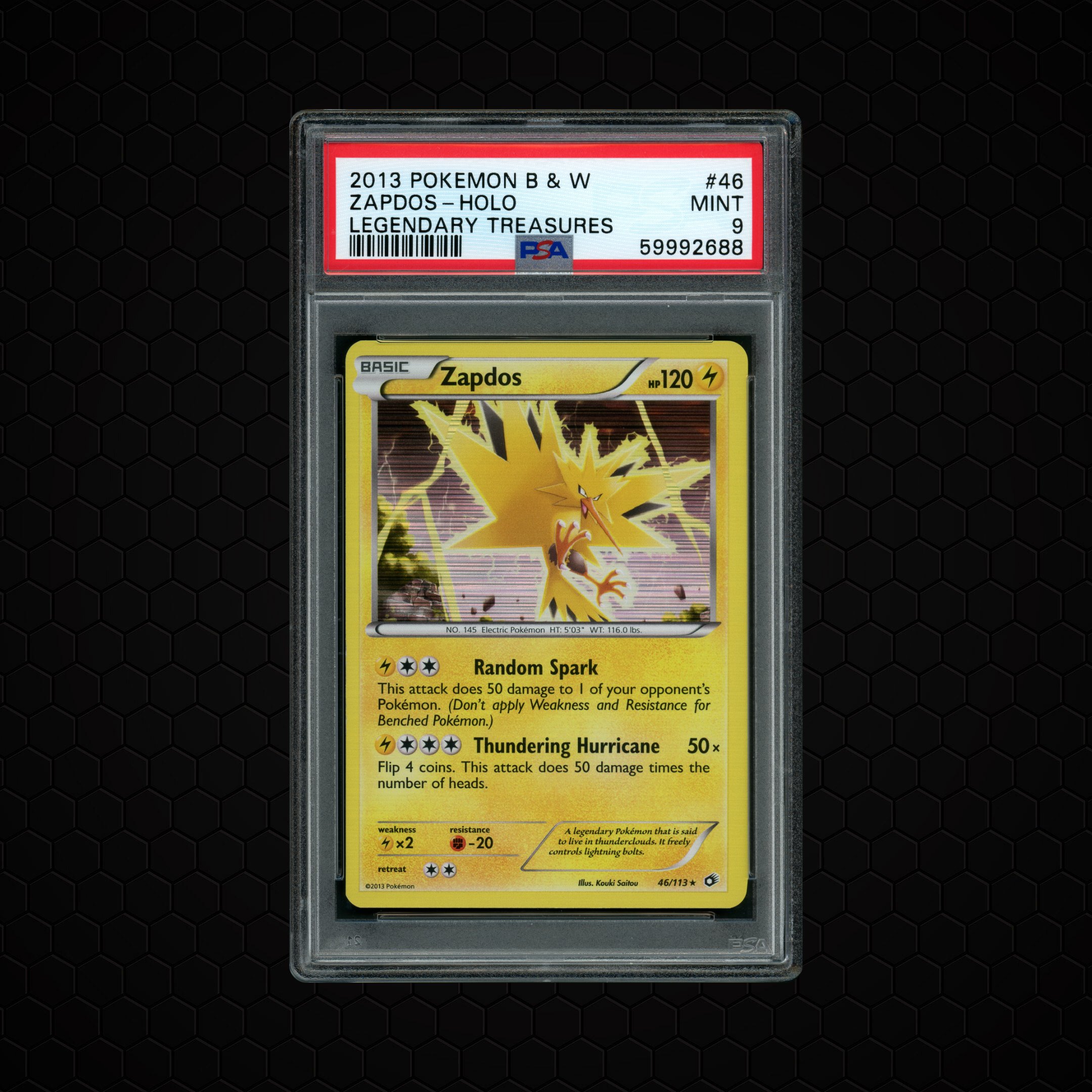 2013 Legendary Treasures Zapdos EX #46 PSA 9