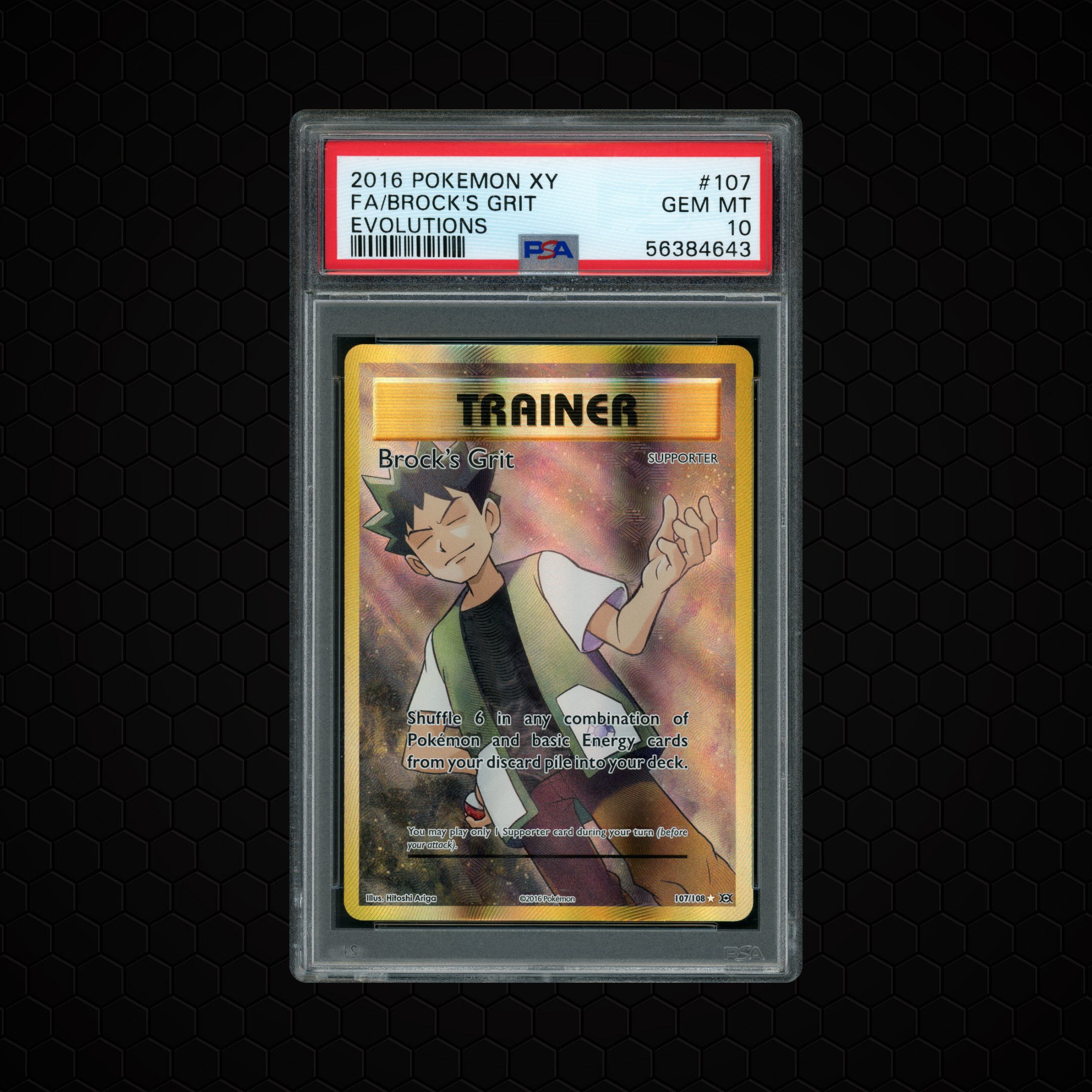 2016 XY Evolutions Brock's Grit #107 PSA 10