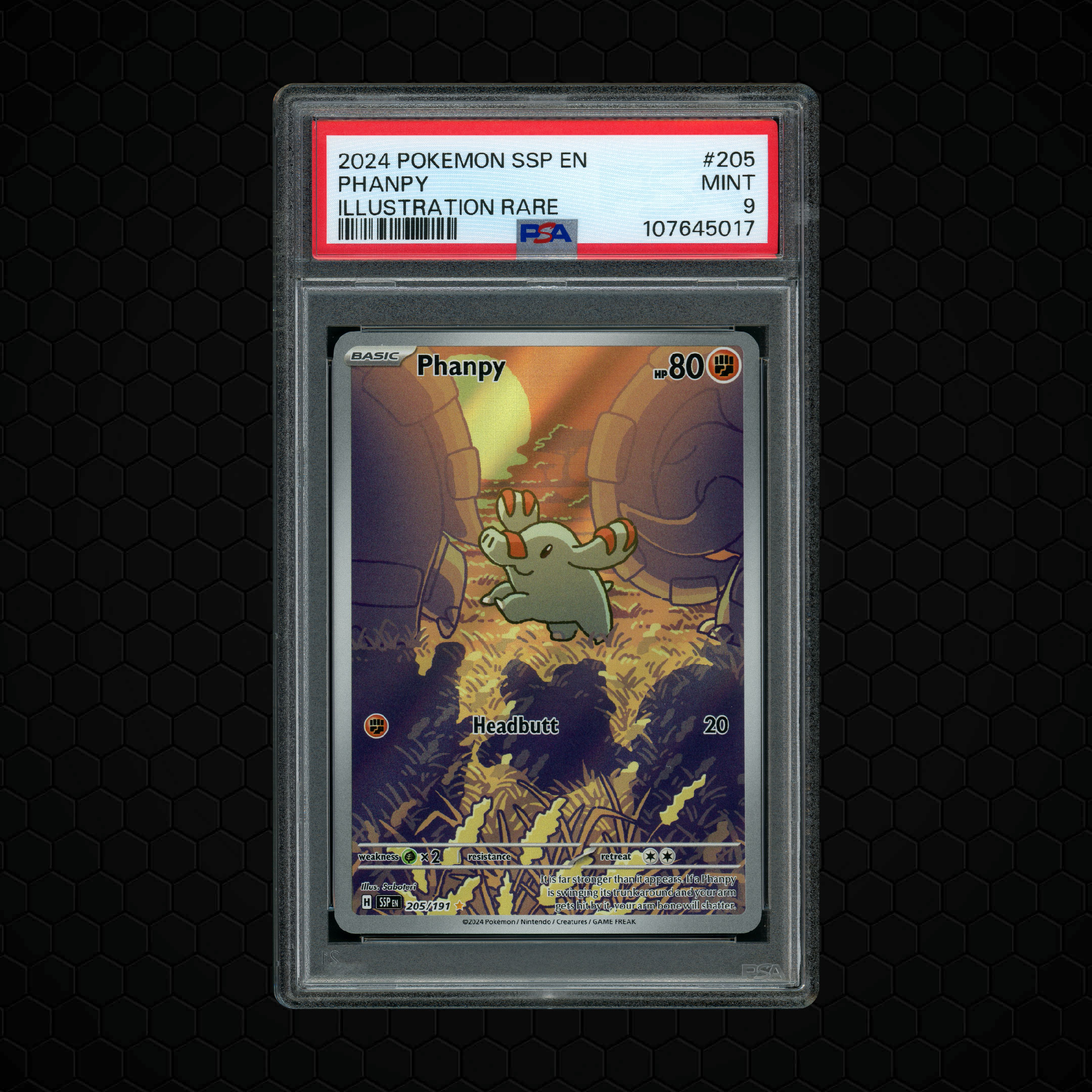 2024 Surging Sparks Phanpy #205 PSA 9