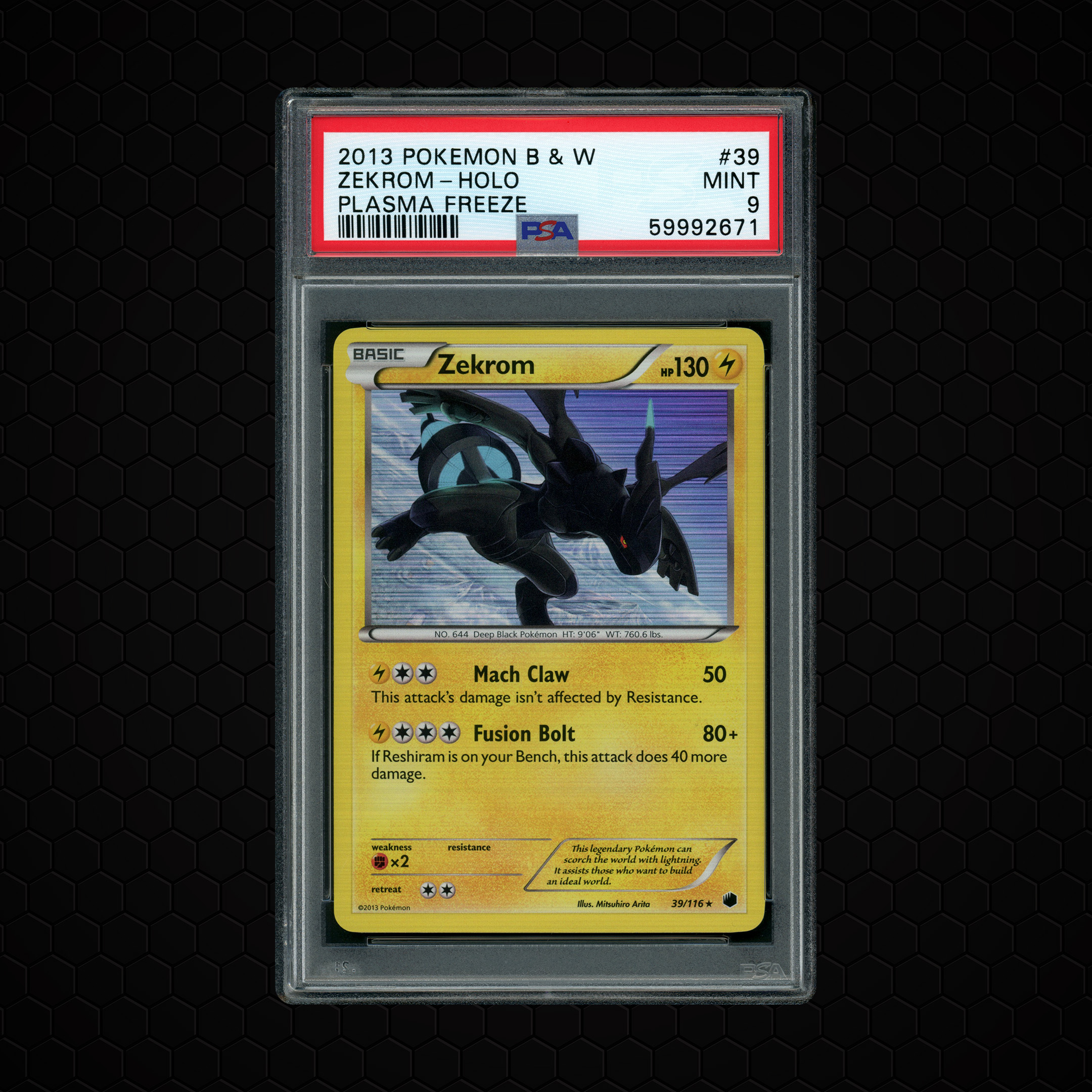 2013 Plasma Freeze Zekrom #39 PSA 9