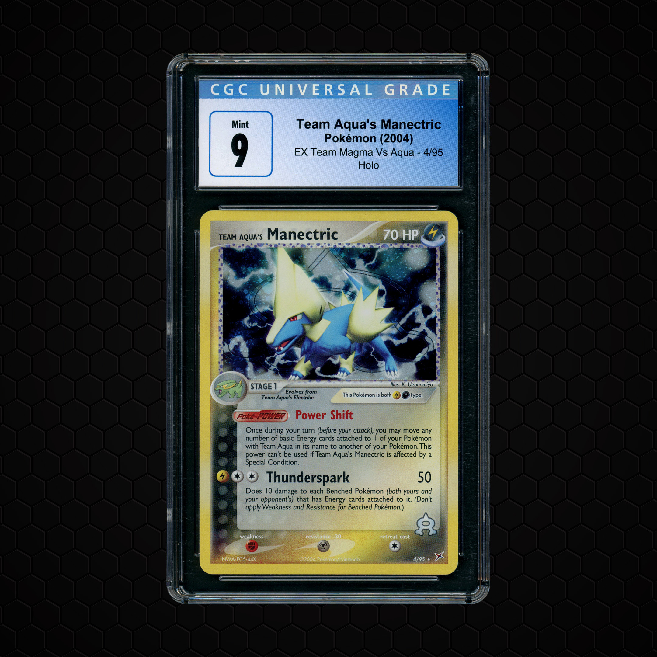 2004 EX Team Magma vs Aqua Team Aqua's Manectric #4 CGC 9