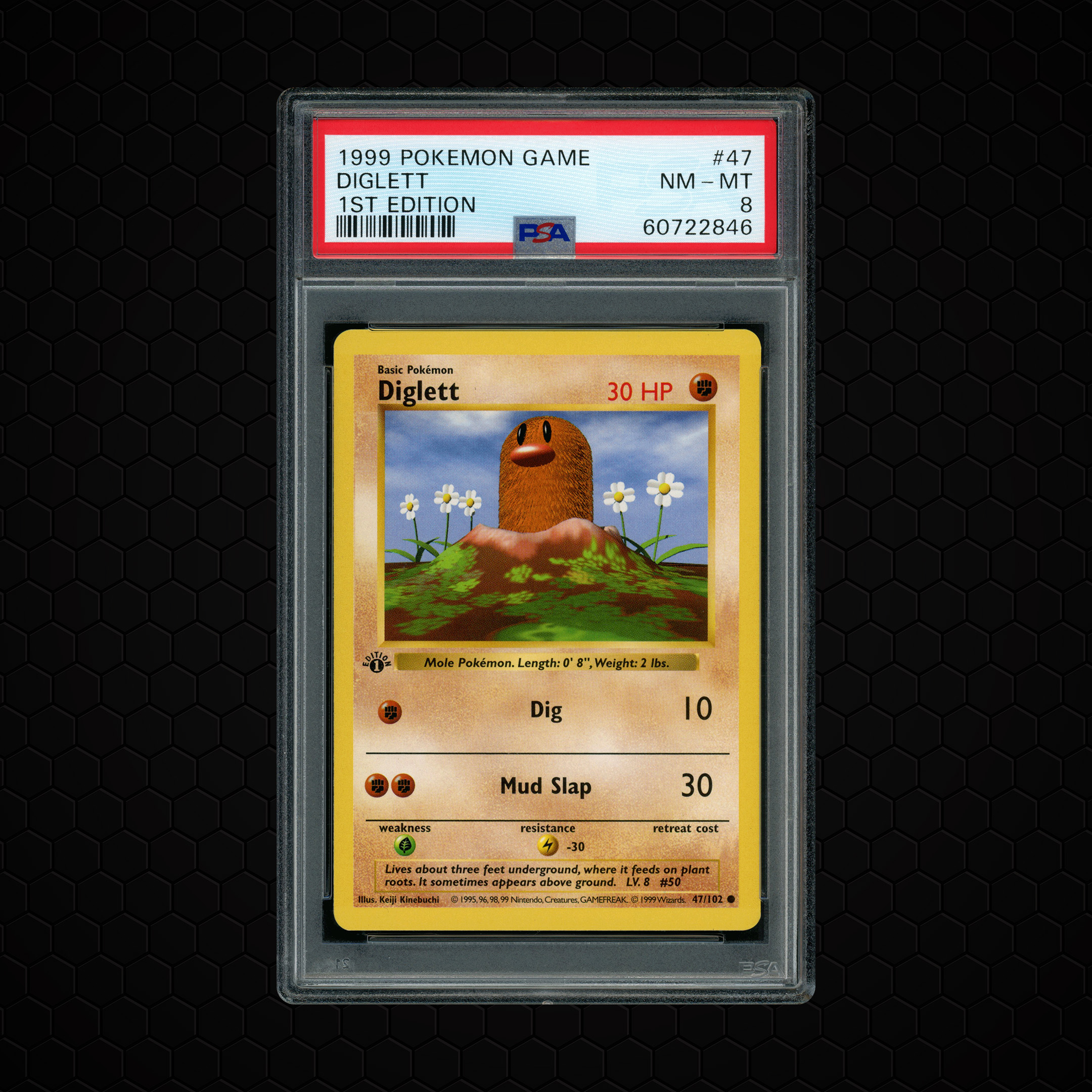 1999 Game 1st Edition Diglett #47 PSA 8