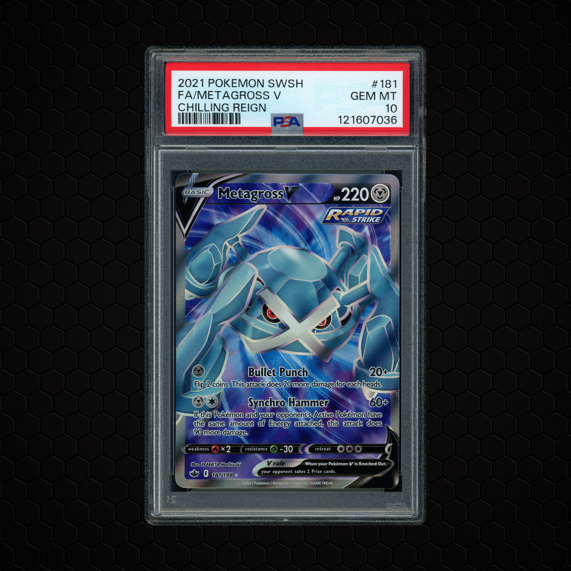 2021 Chilling Reign Metagross V #181 PSA 10