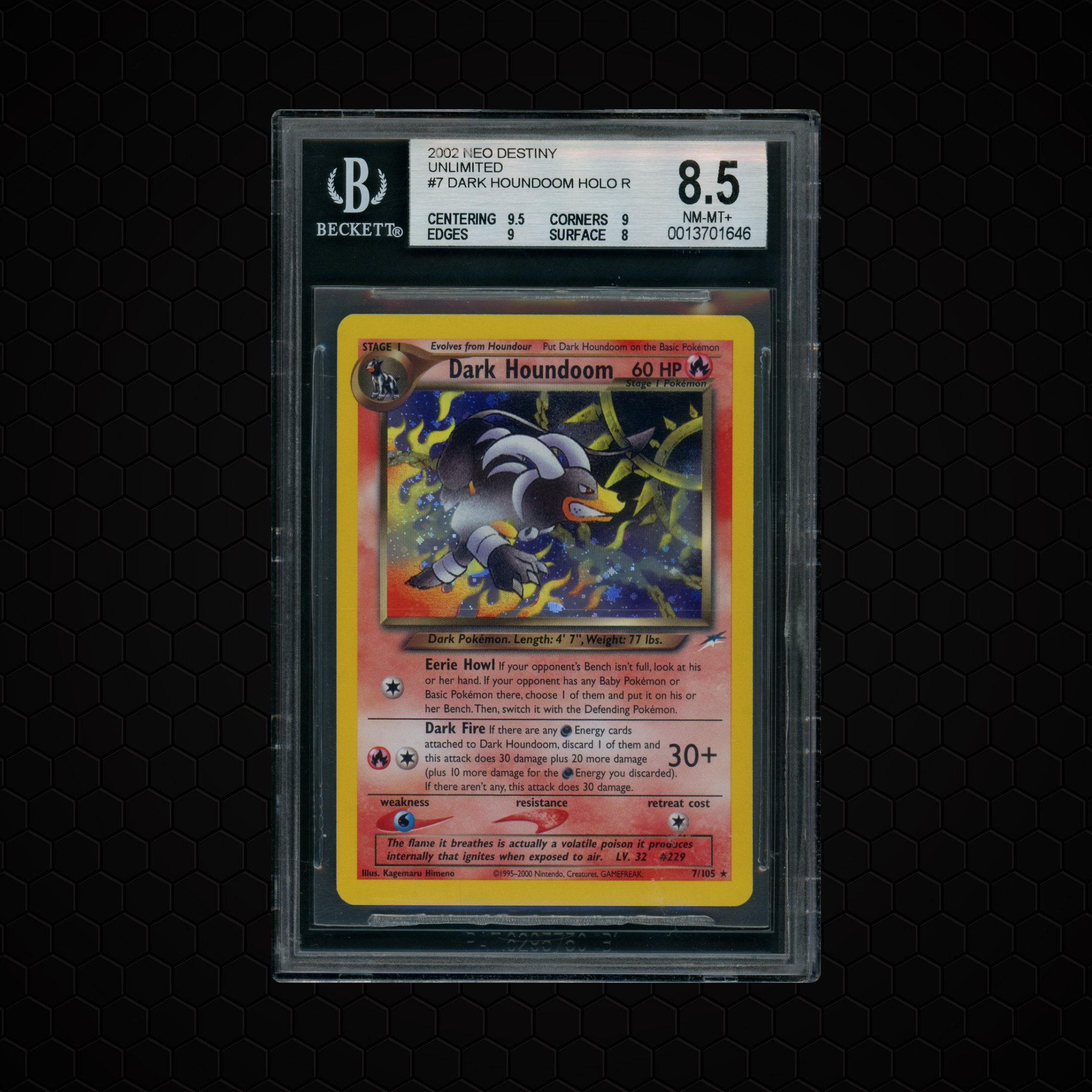 2002 Neo Destiny Unlimited Dark Houndoom #7 BGS 8.5