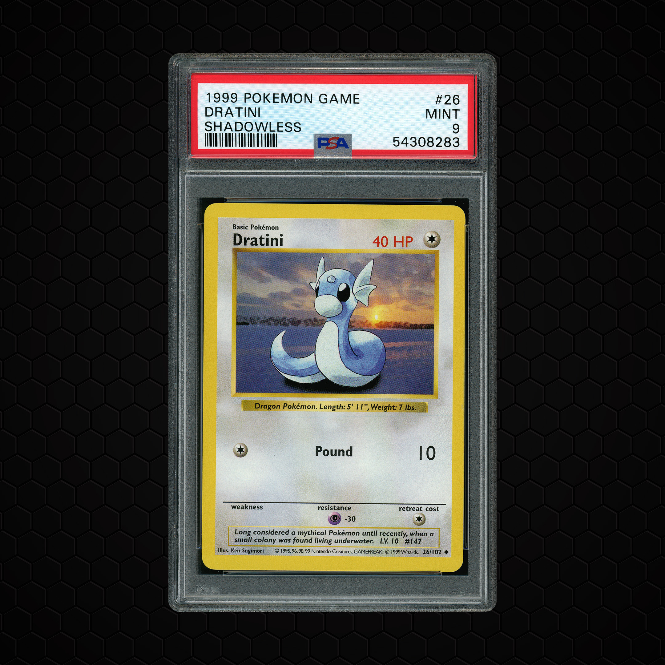 1999 Game Shadowless Dratini #26 PSA 9