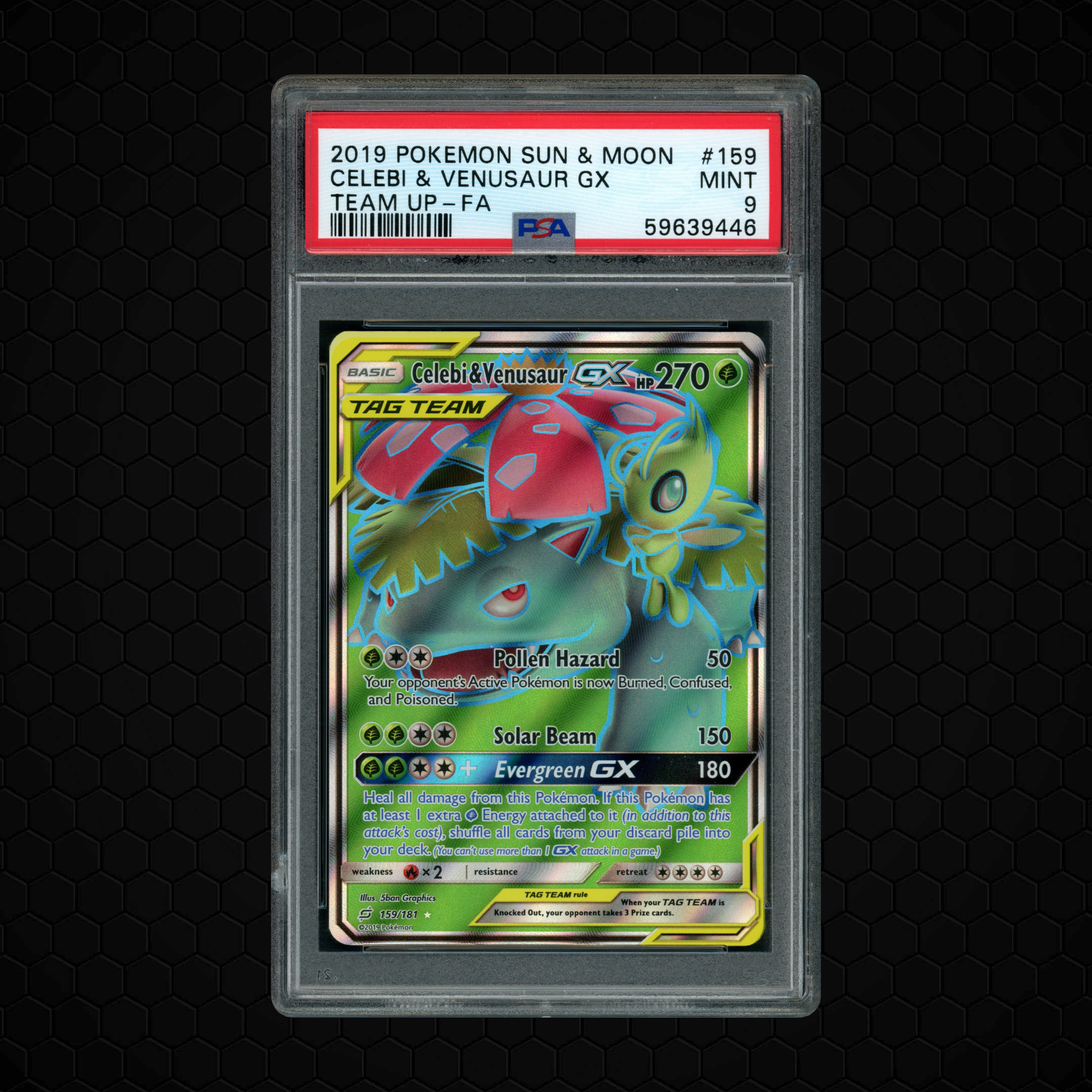 2019 Team Up Celebi & Venusaur GX #159 PSA 9