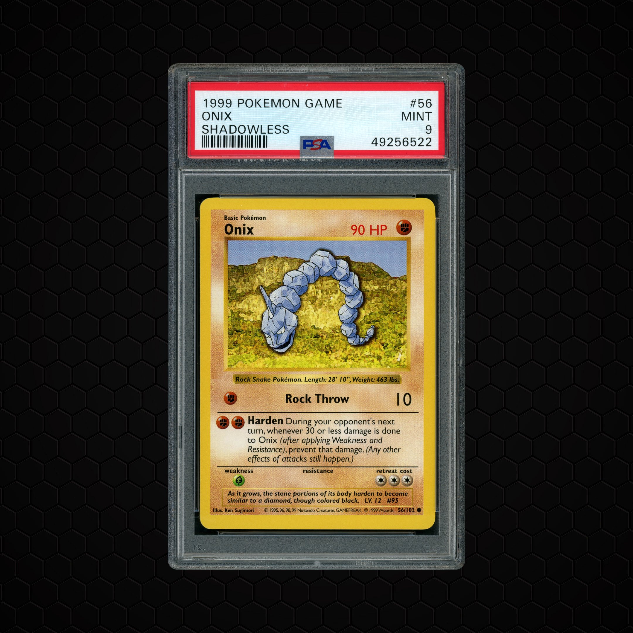 1999 Game Shadowless Onix #56 PSA 9