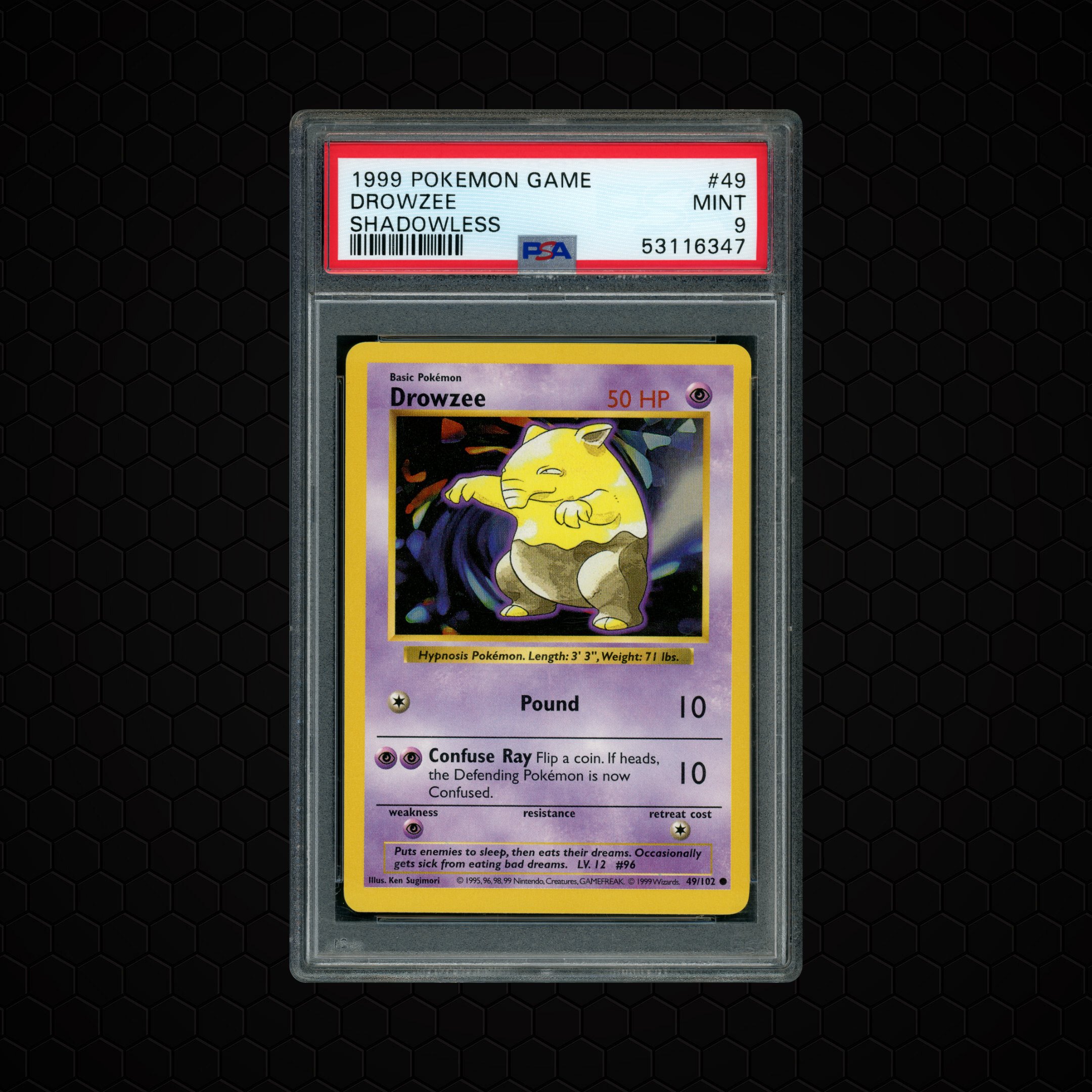 1999 Game Shadowless Drowzee #49 PSA 9