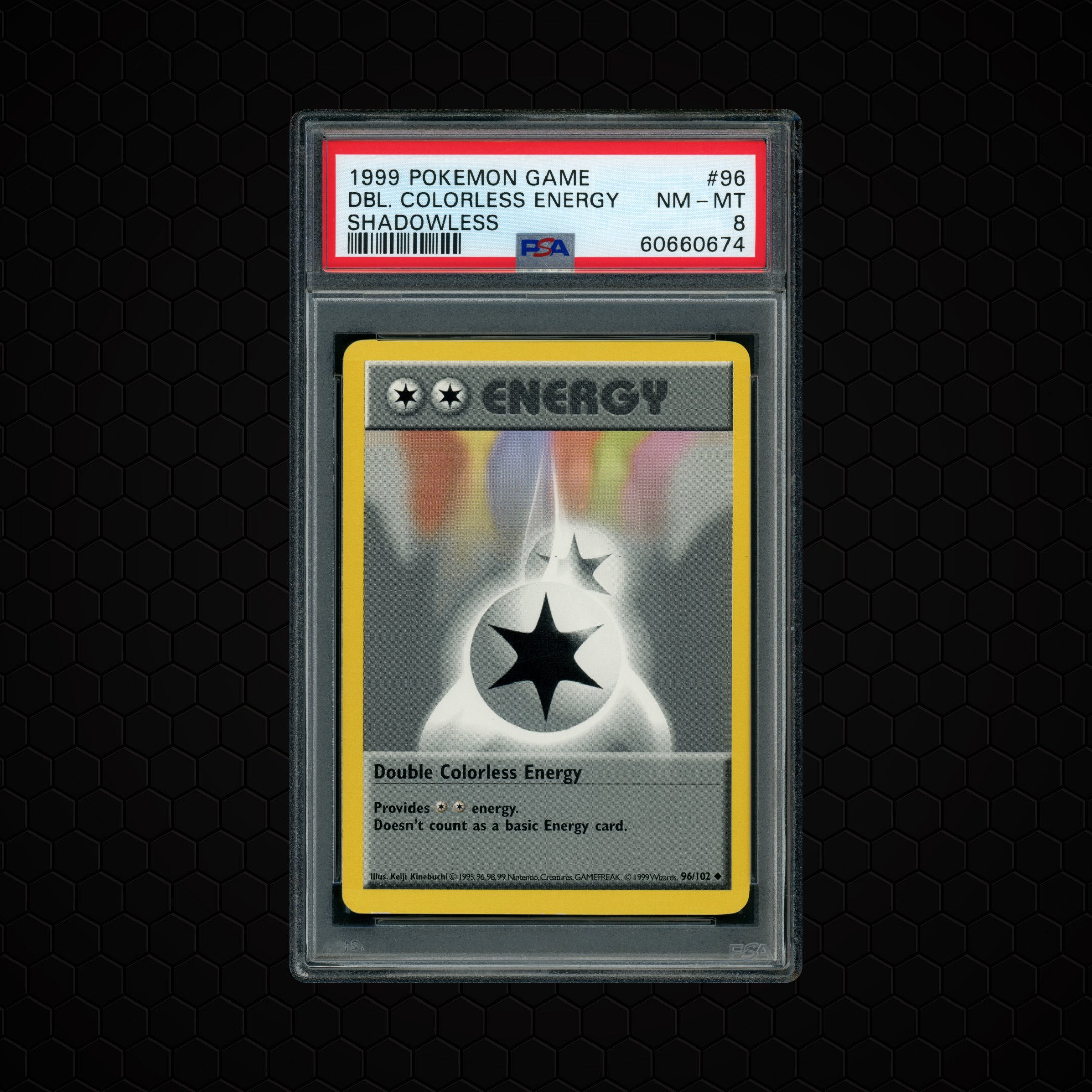 1999 Game Shadowless Double Colourless Energy #96 PSA 8