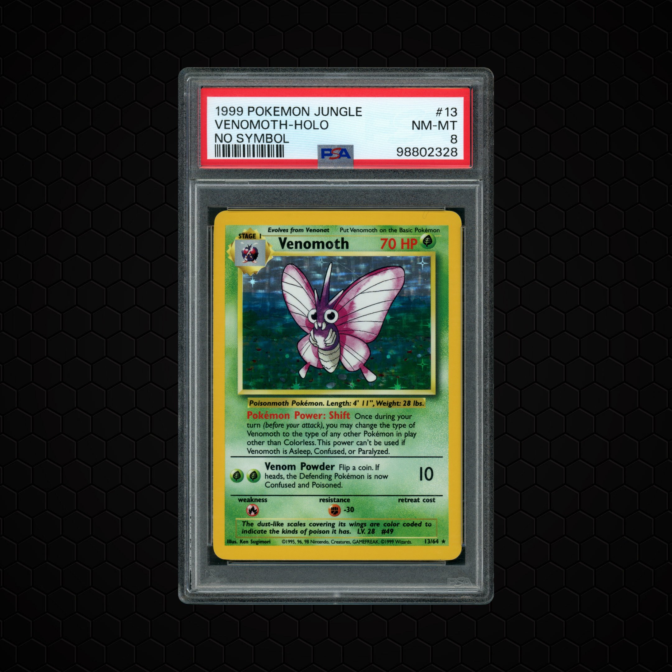 1999 Jungle No Symbol Venomoth #13 PSA 8