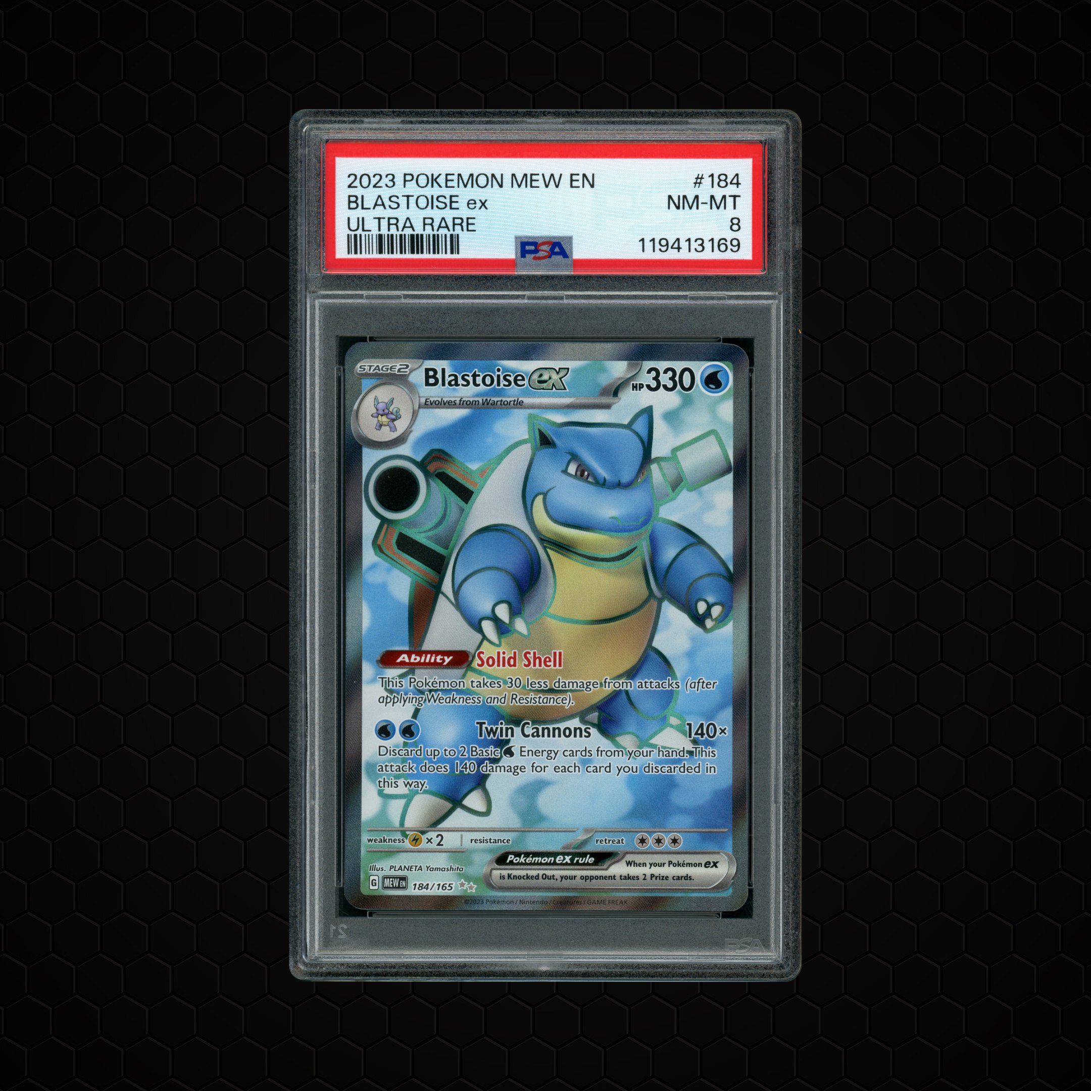 2023 Pokemon 151 Blastoise EX #184 PSA 8