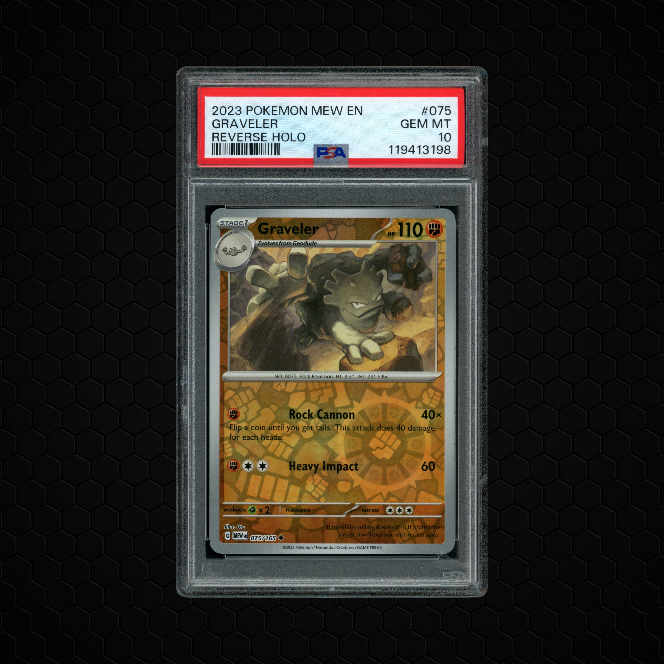 2023 Pokemon 151 Graveler #75 PSA 10