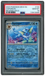 2023 Pokemon 151 Vaporeon #134 PSA 10 on Beezie.