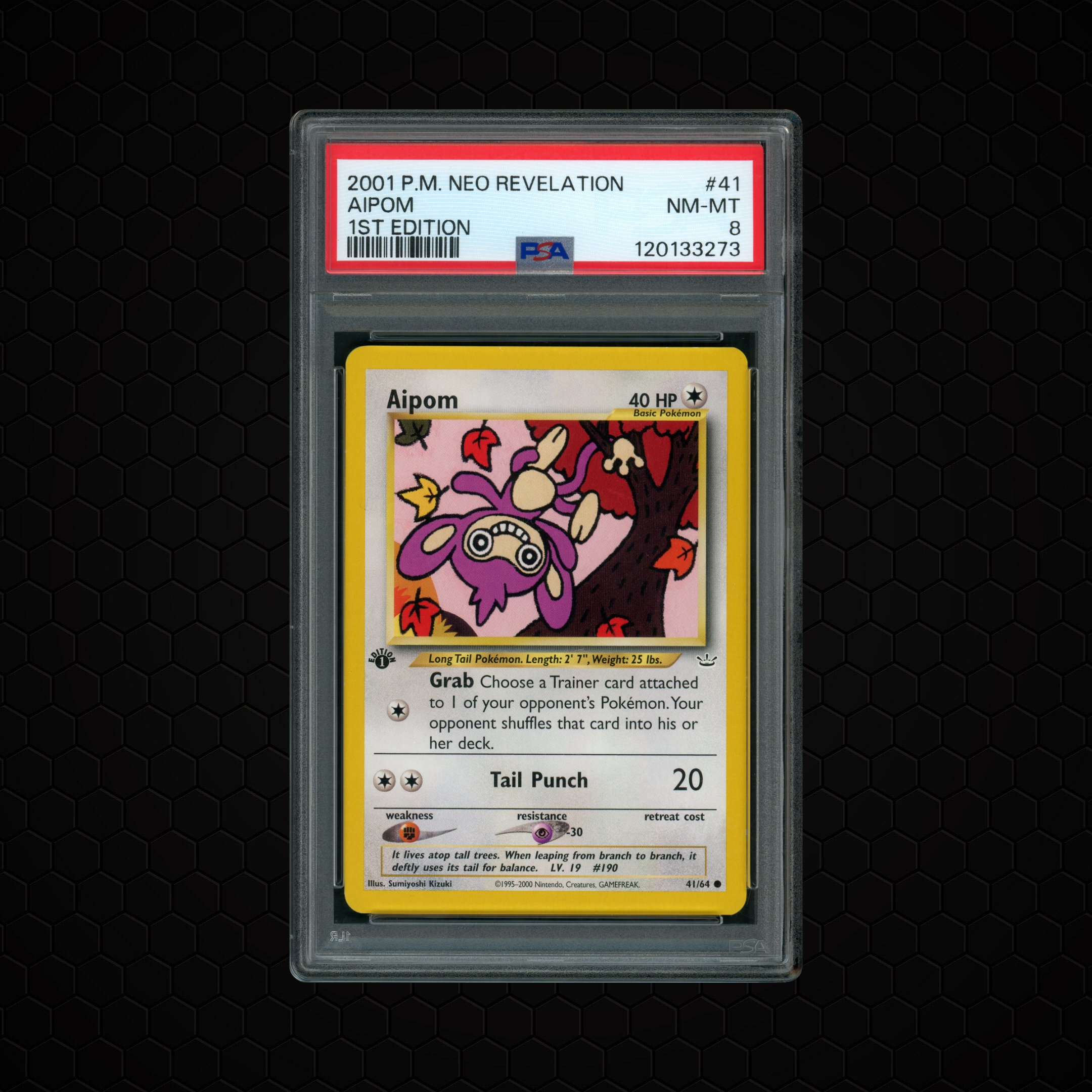 2001 Neo Revelation 1st Edition Aipom #41 PSA 8