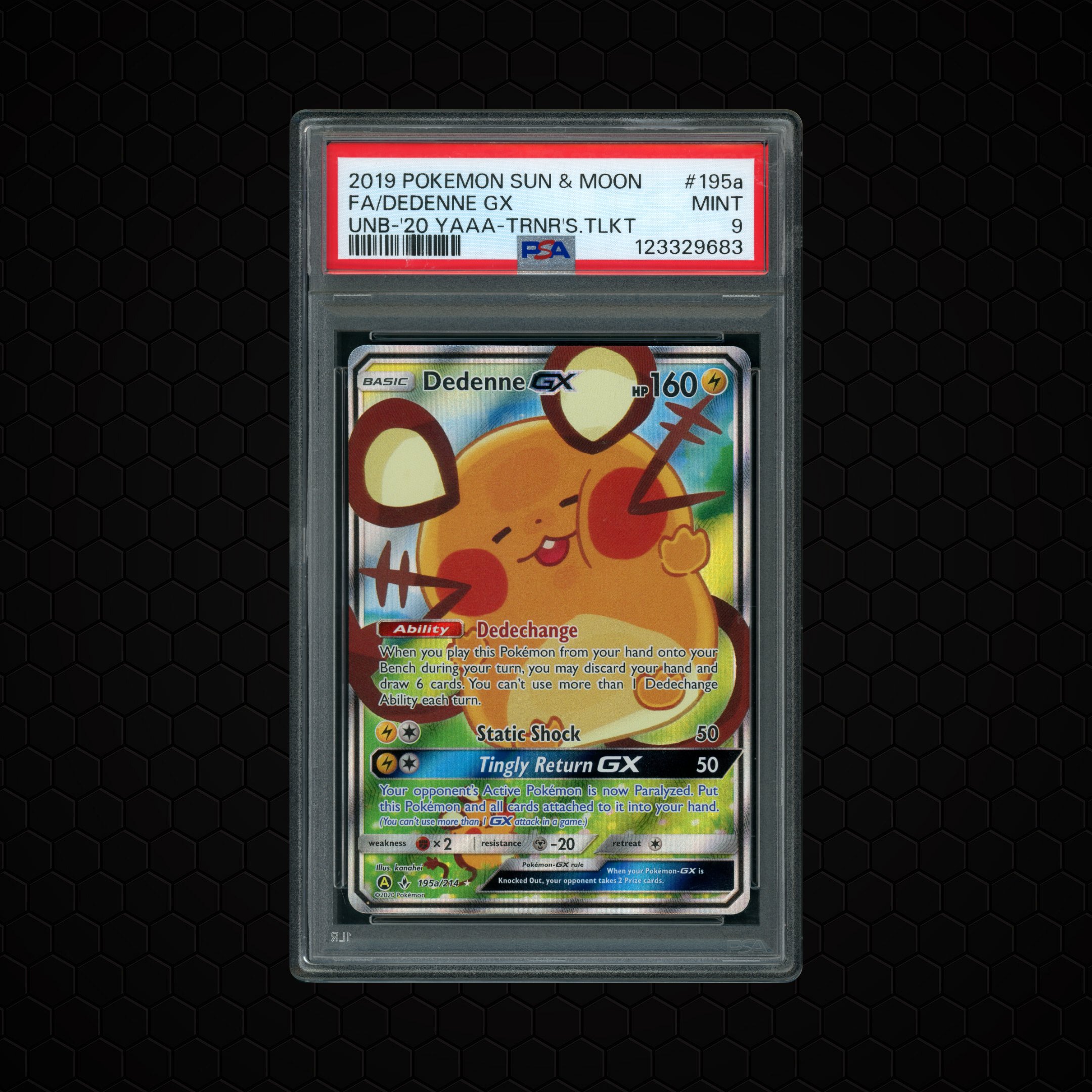 2019 Unbroken Bonds Dedenne GX #195a PSA 9