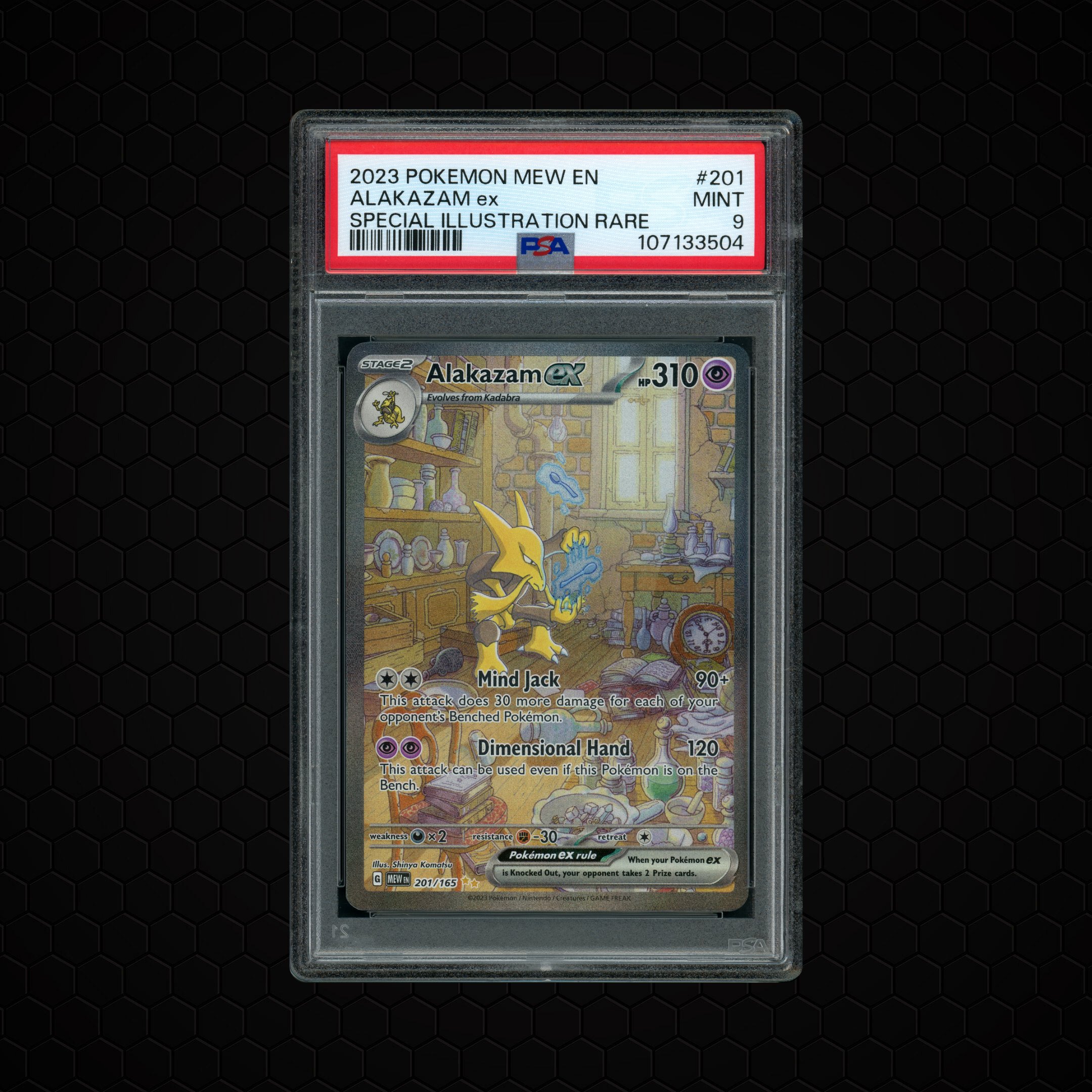 2023 Pokemon 151 Alakazam EX #201 PSA 9