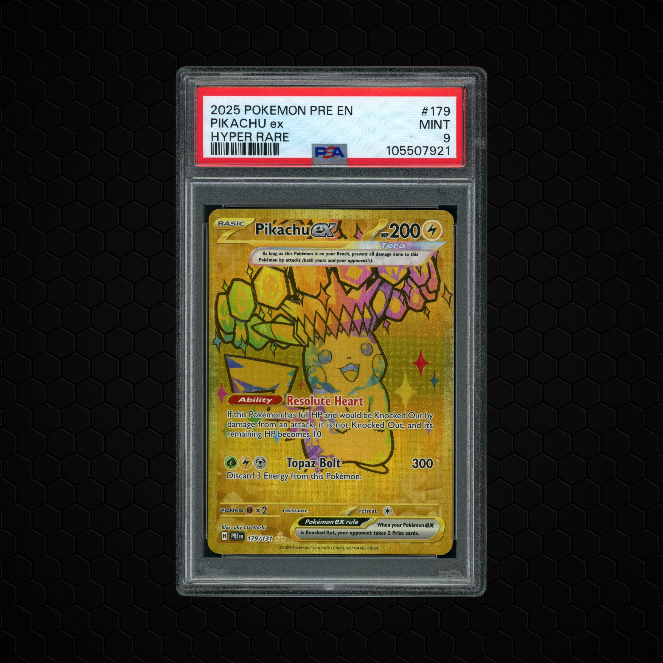 2025 Prismatic Evolutions Pikachu EX #179 PSA 9