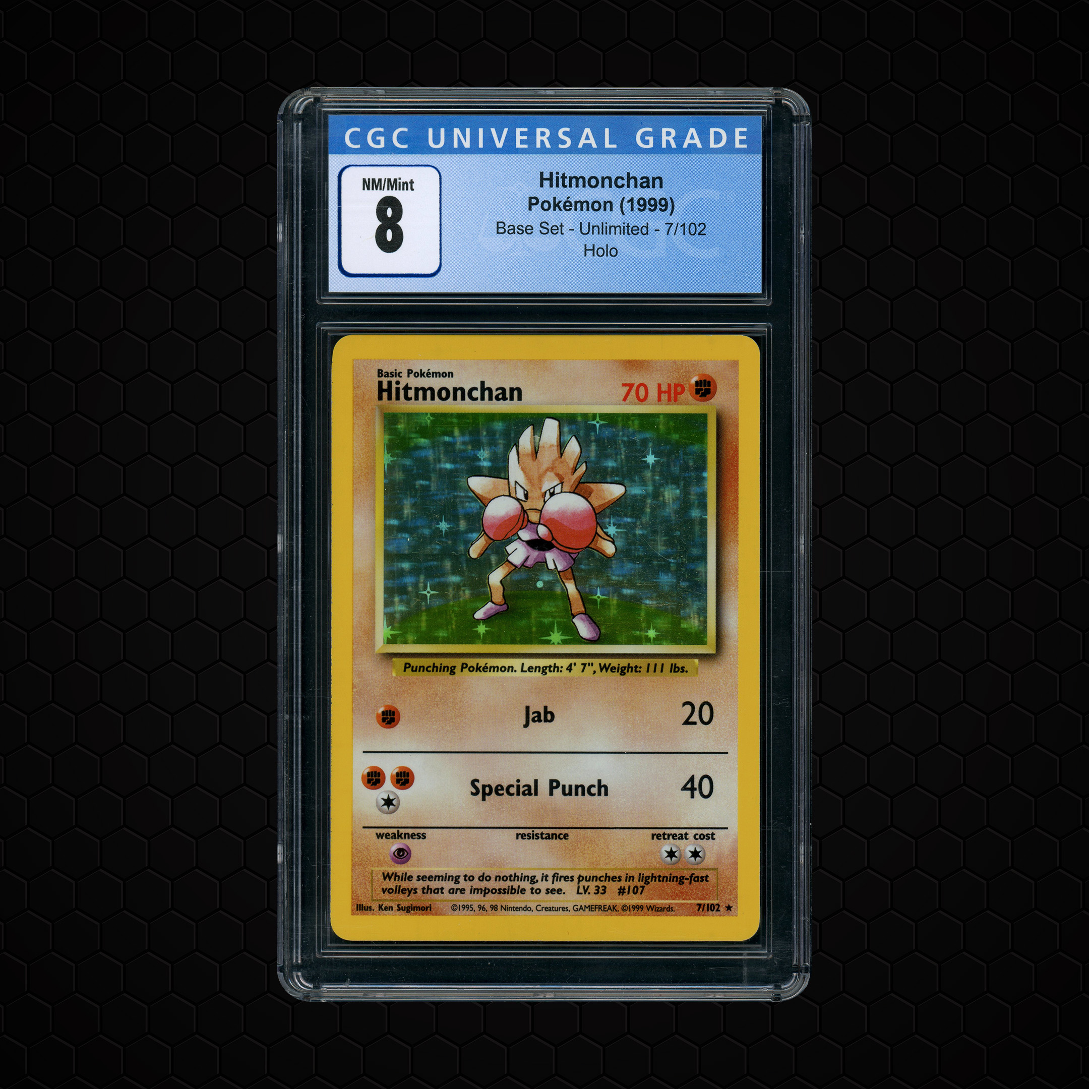 1999 Base Set Hitmonchan #7 CGC 8