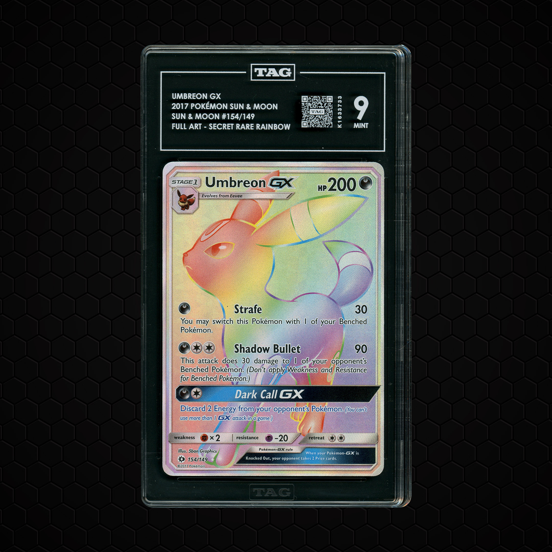 2017 Sun & Moon Umbreon GX #154 TAG 9