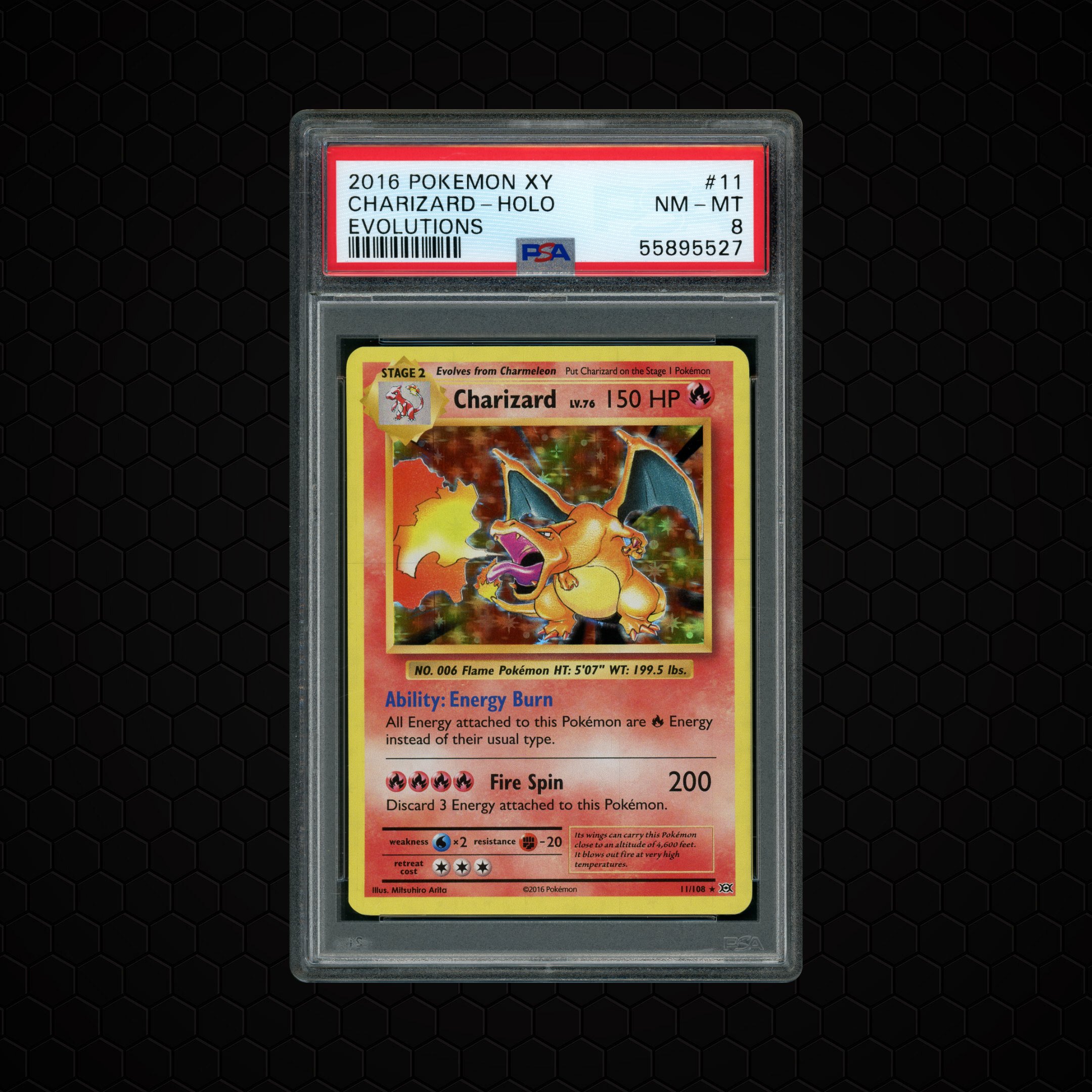 2016 Evolutions Charizard #11 PSA 8