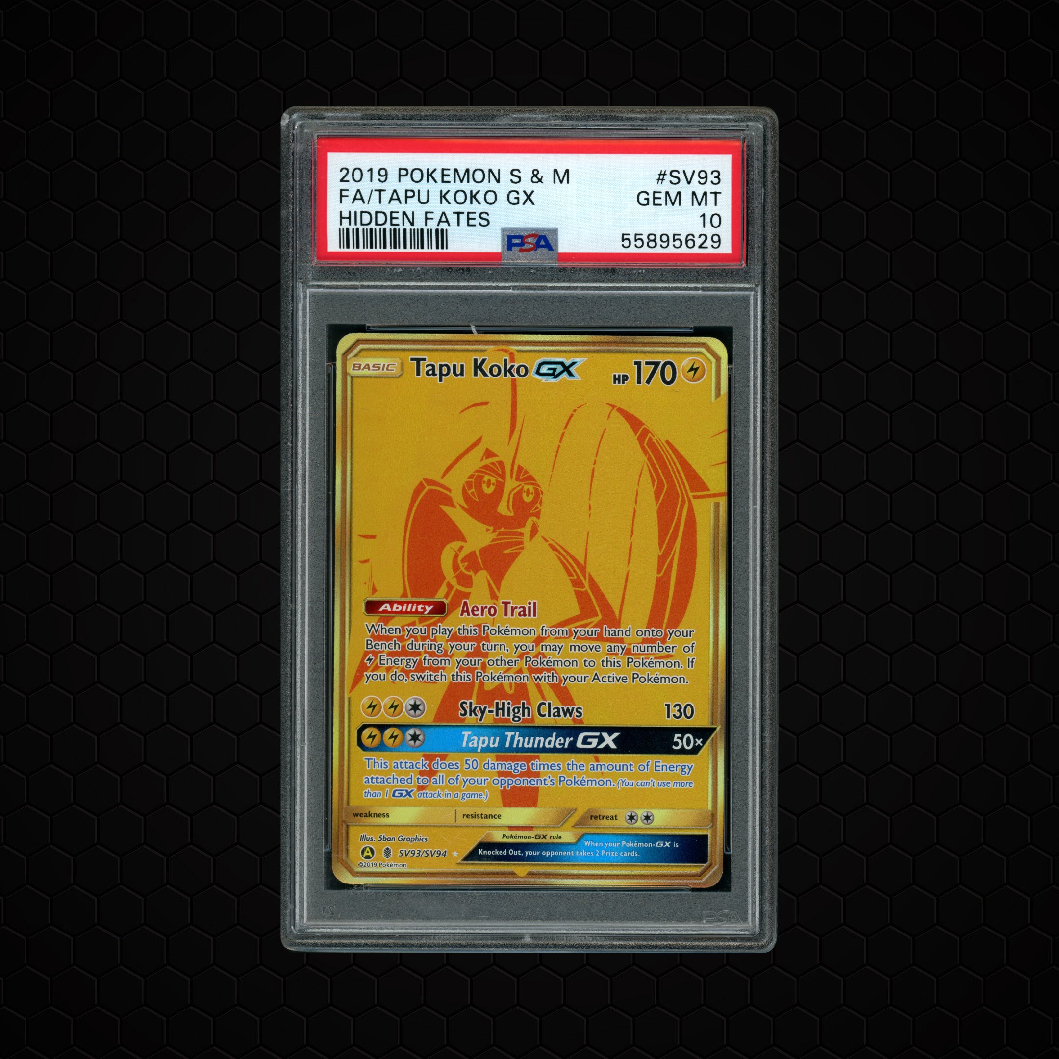 2019 Hidden Fates Tapu Koko GX #SV93 PSA 10