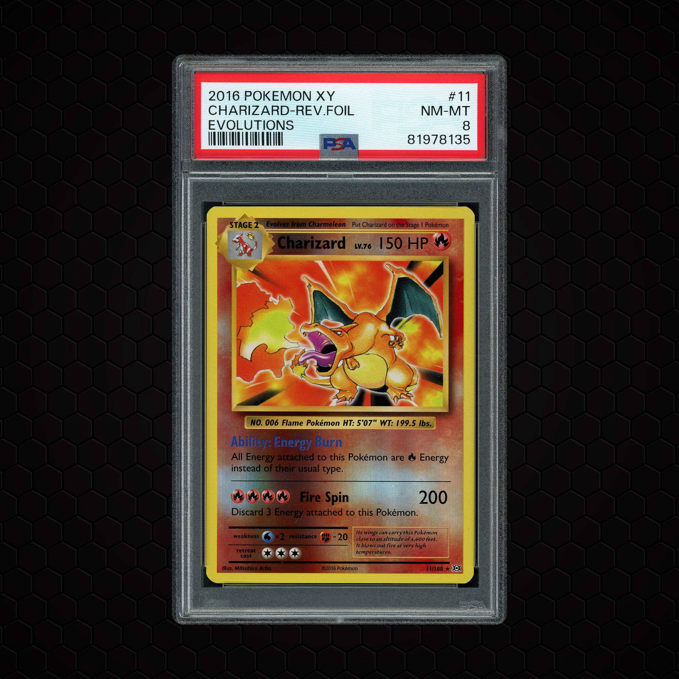 2016 Evolutions Charizard #11 PSA 8