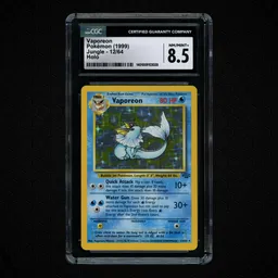 1999 Jungle Unlimited Vaporeon #12 CGC 8.5 on Beezie.