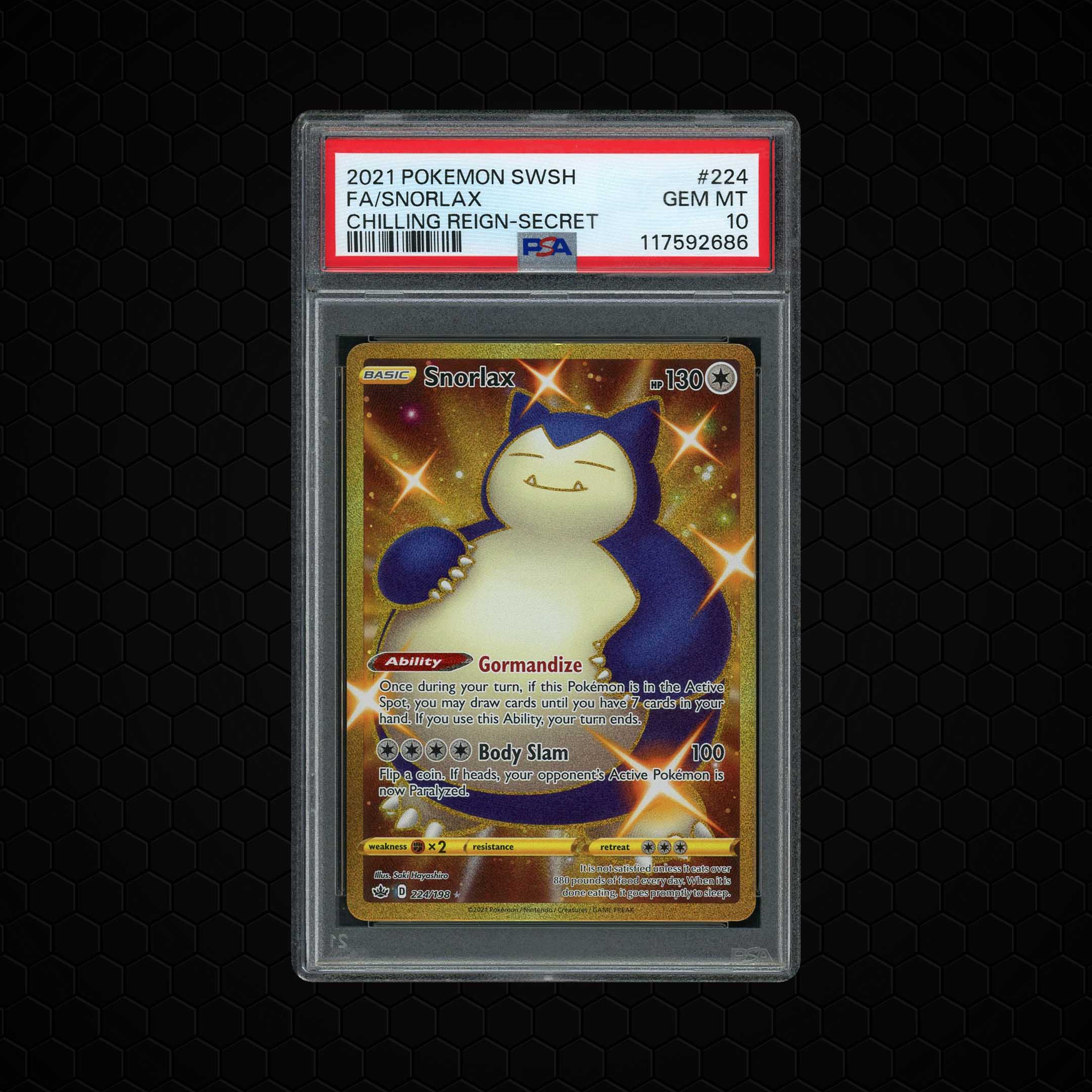 2021 Chilling Reign Snorlax #224 PSA 10