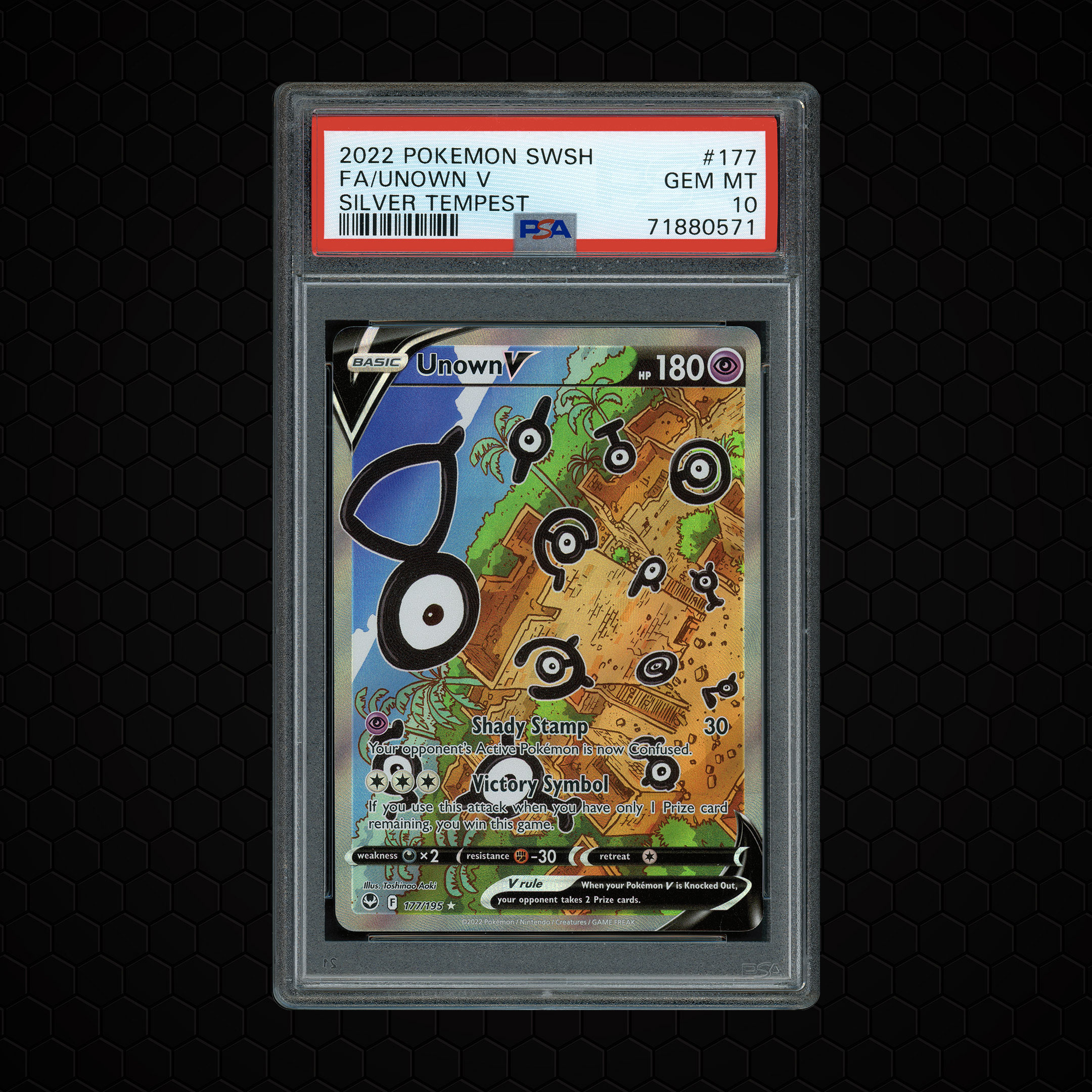 2022 Silver Tempest Unown V #177 PSA 10