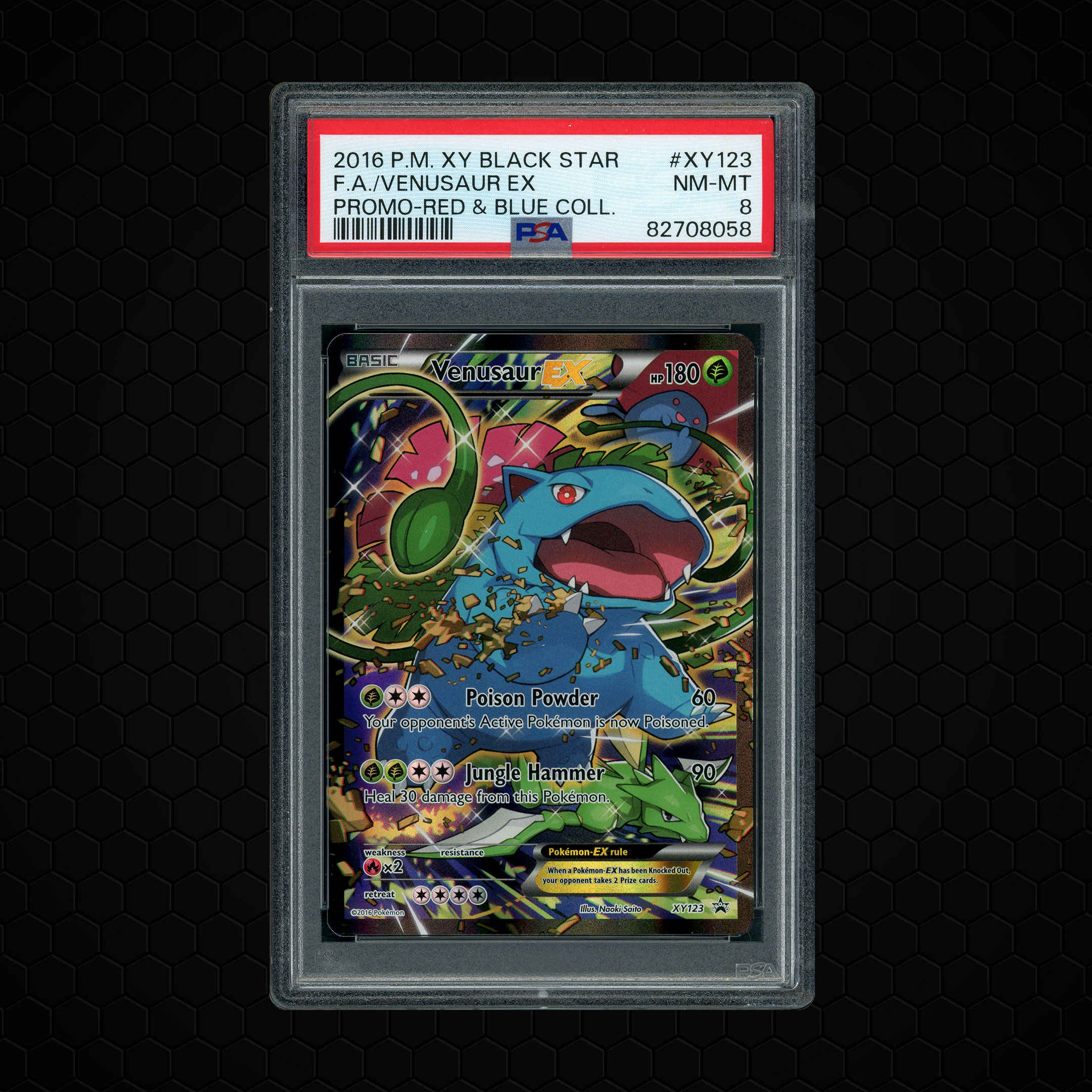 2016 Black Star Promos Venusaur EX #XY123 PSA 8
