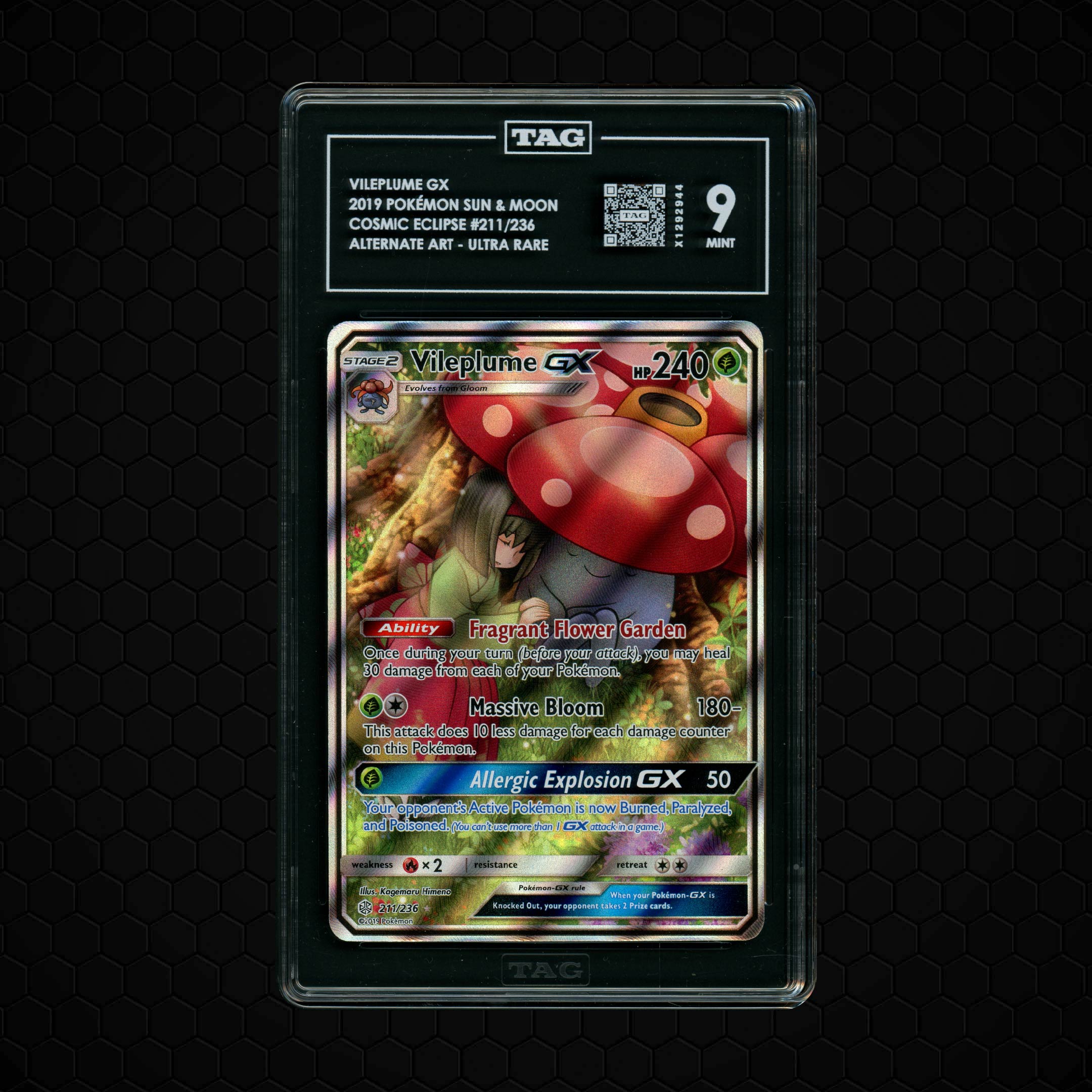 2019 Cosmic Eclipse Vileplume GX #211 TAG 9