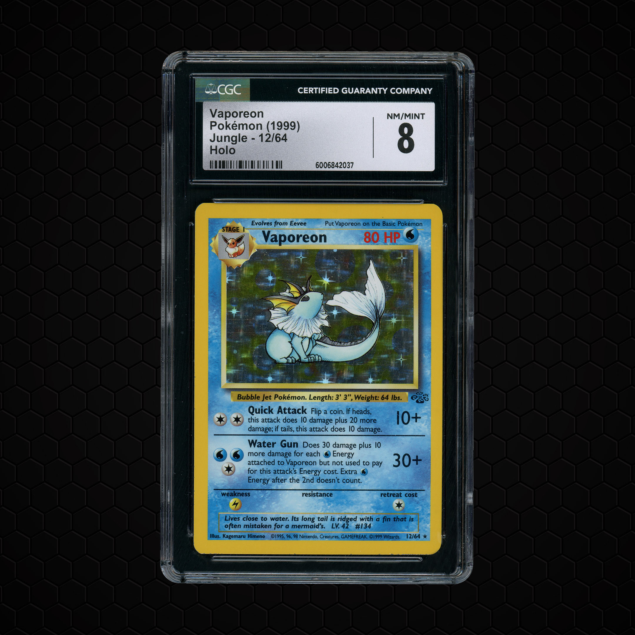 1999 Jungle Vaporeon #12 CGC 8