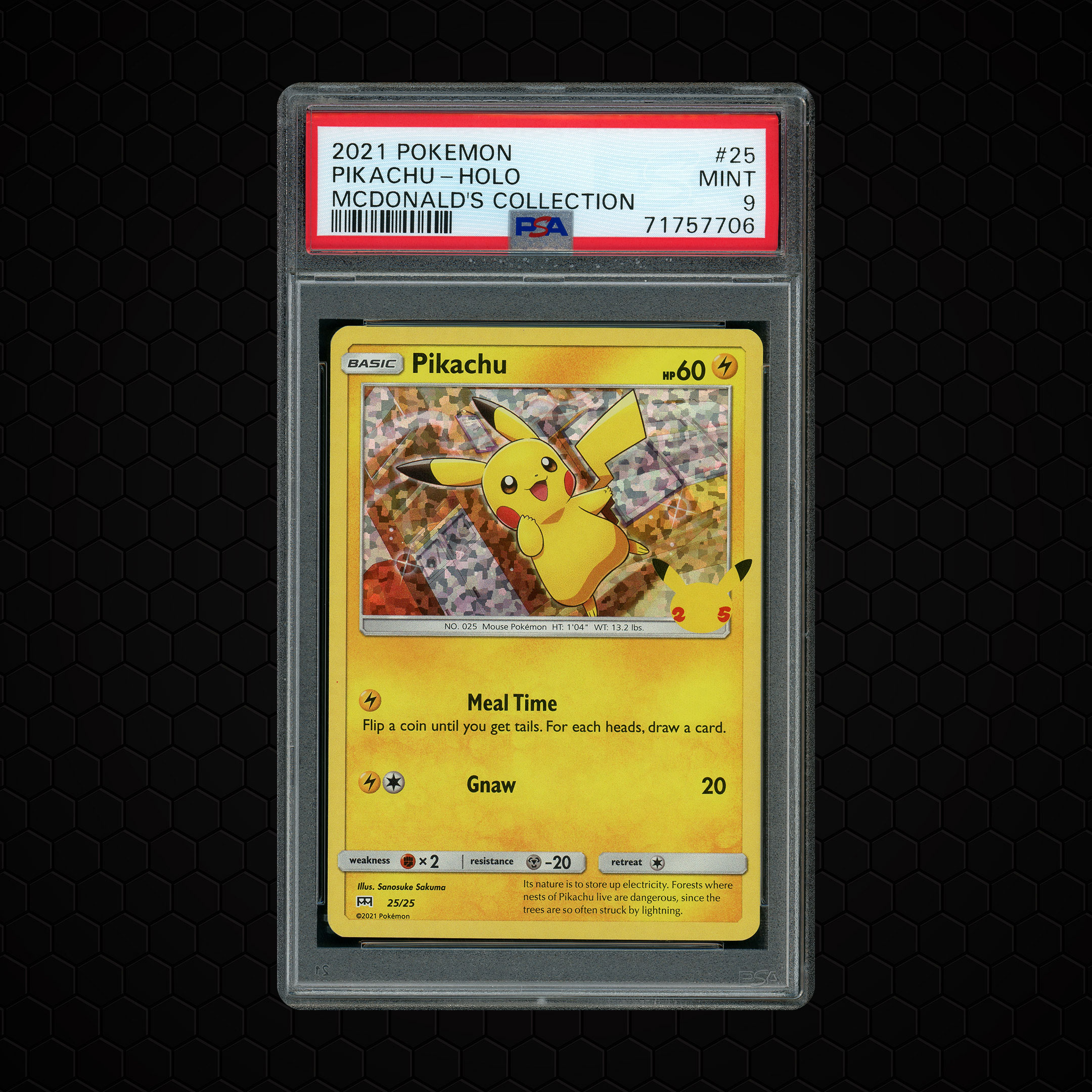 2021 Mcdonald's Collection Pikachu #25 PSA 9